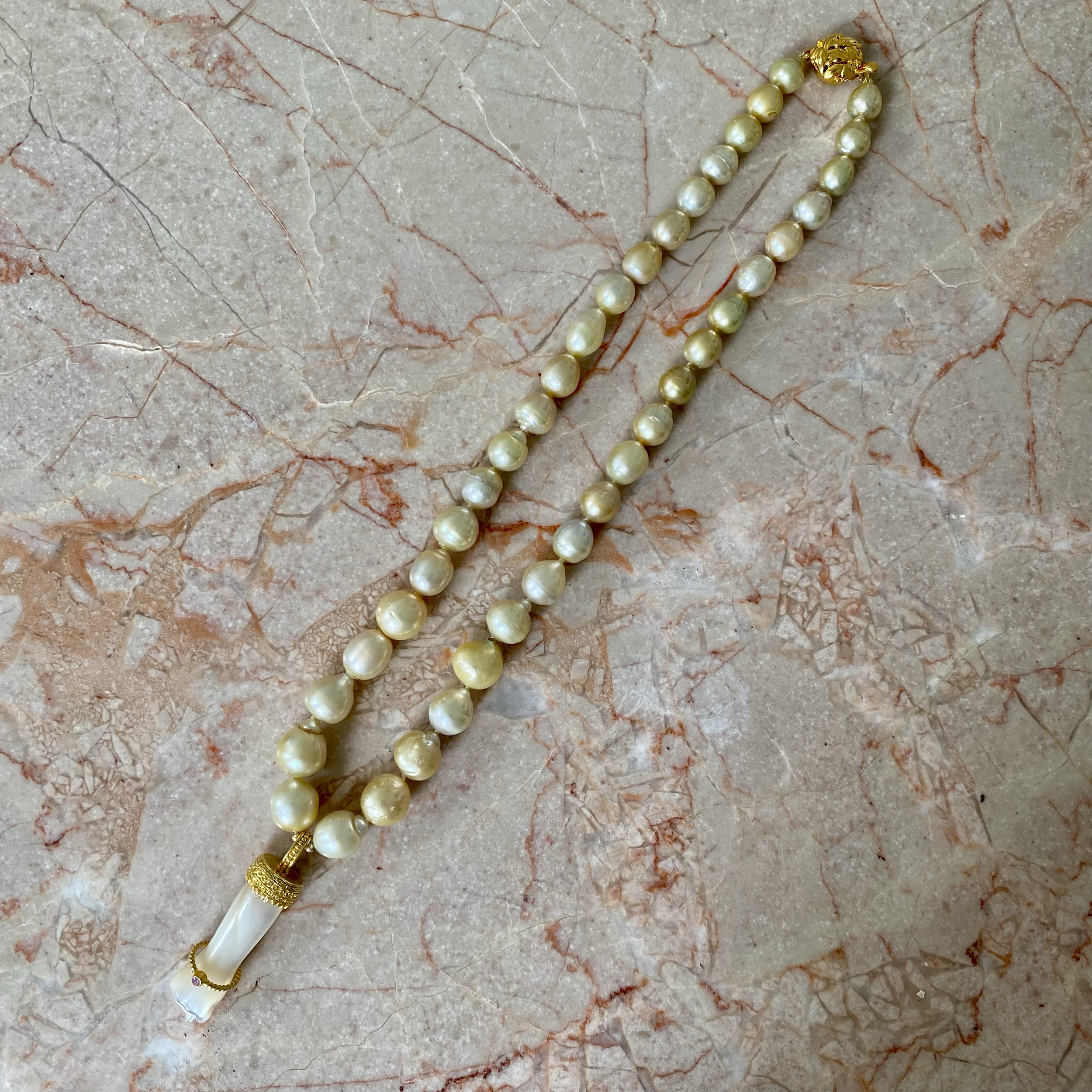 By Danilova, White Pearl, Mother of Pearl & Pink Amethyst Pendant Necklace6.png