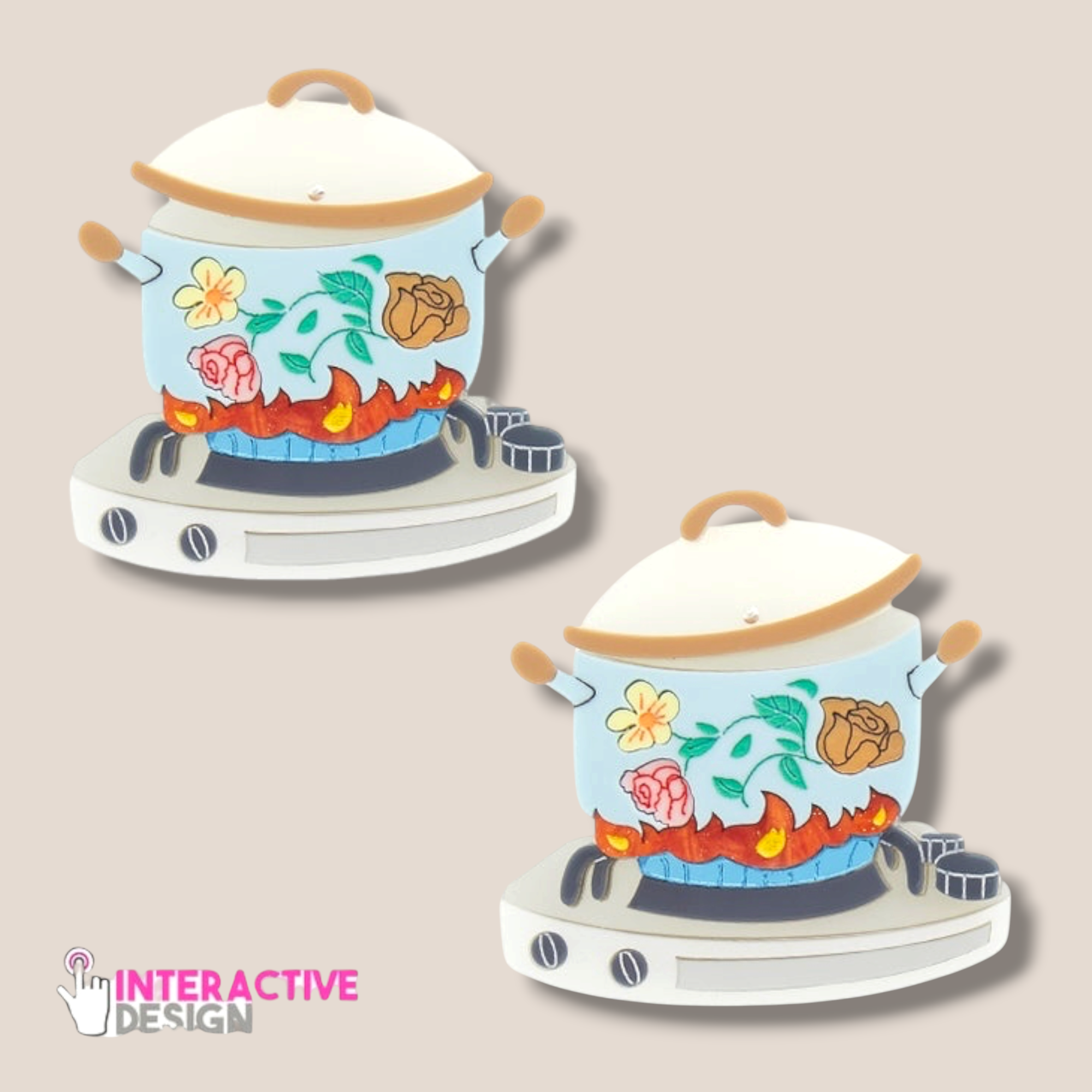 Danilova, La Vidriola, What's Cooking?, Acrylic Brooch0.PNG