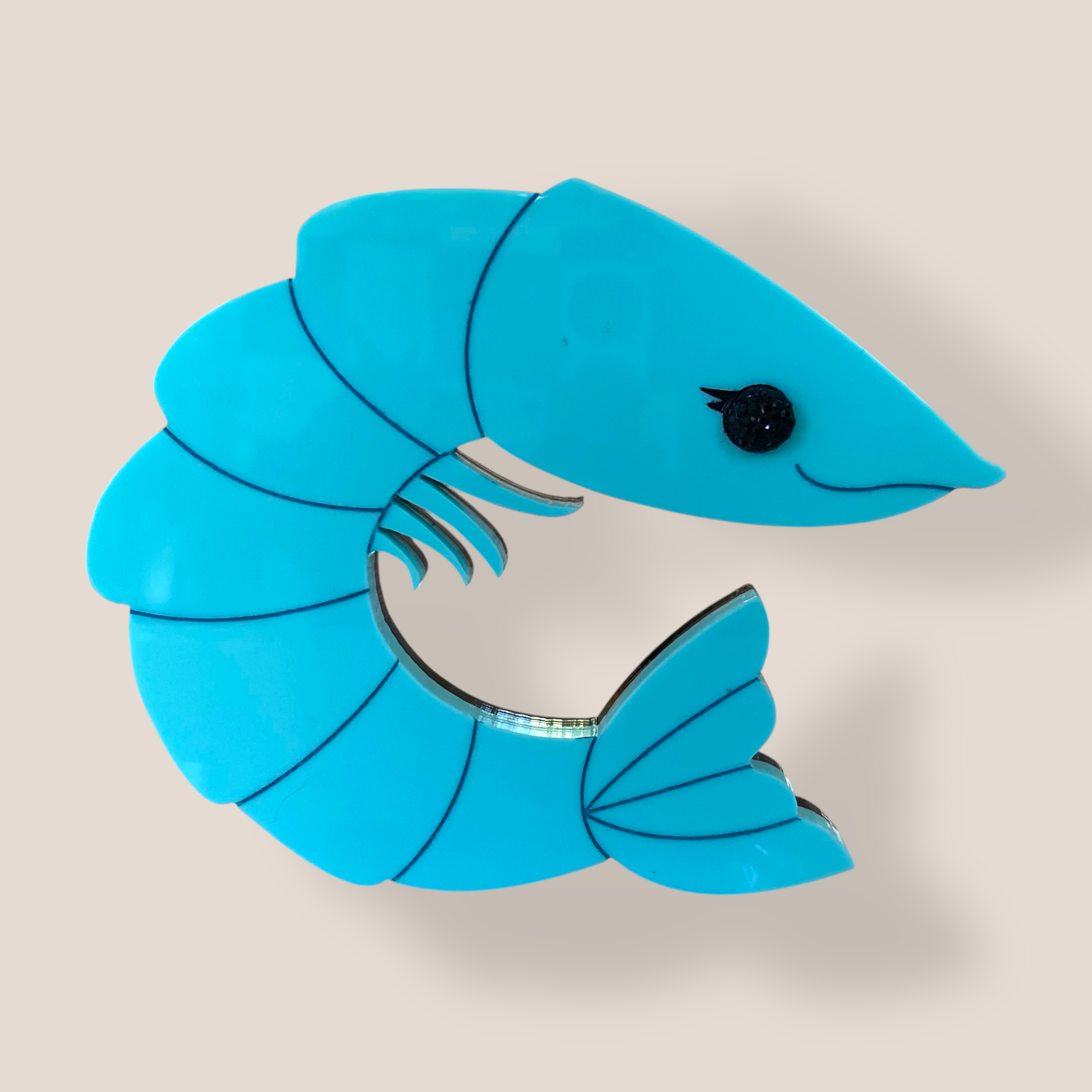 Peppy Chapette, Perky Prawn Pam (2019), Acrylic Brooch