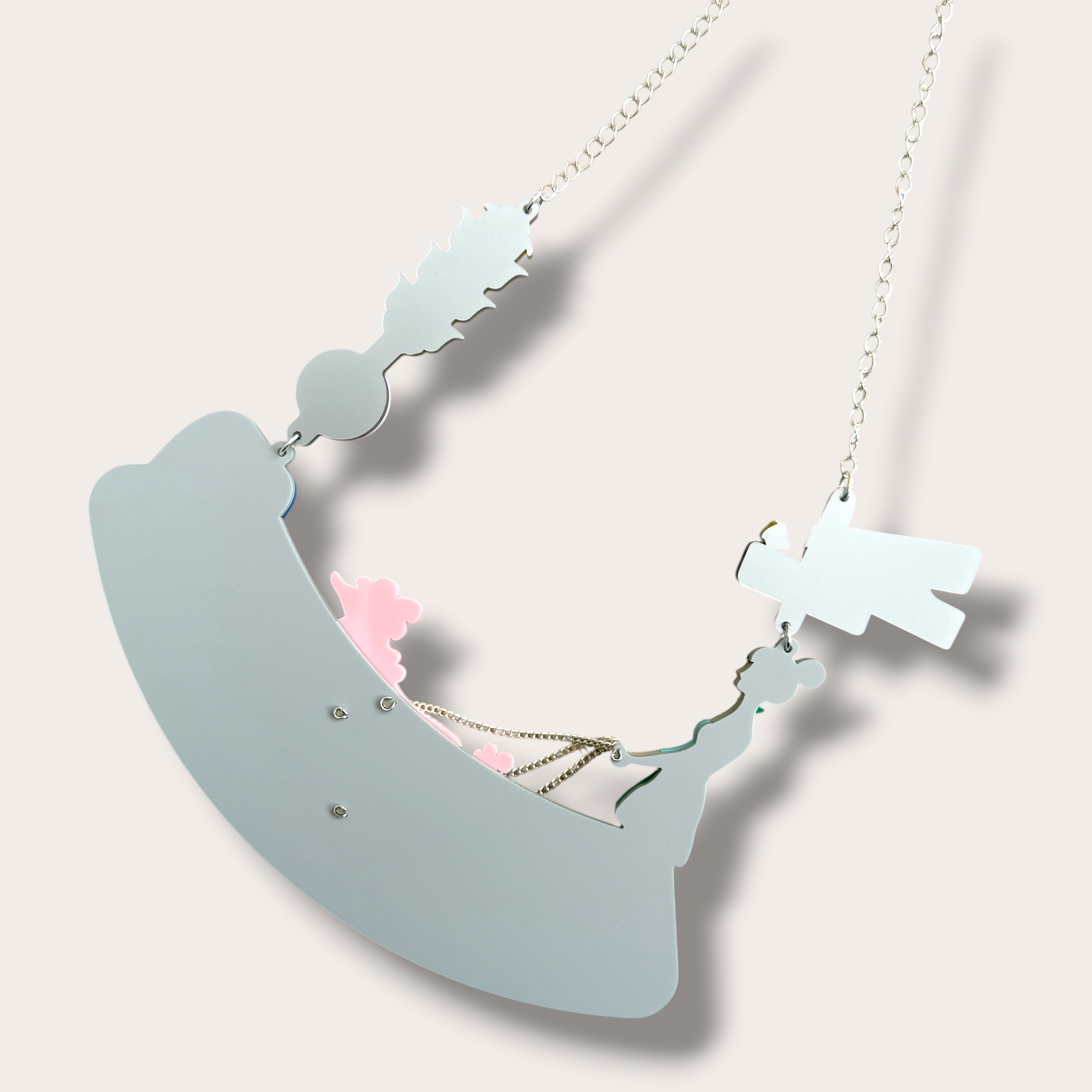 Danilova, La Vidriola, Dog Walking Fun, Acrylic Necklace3.PNG