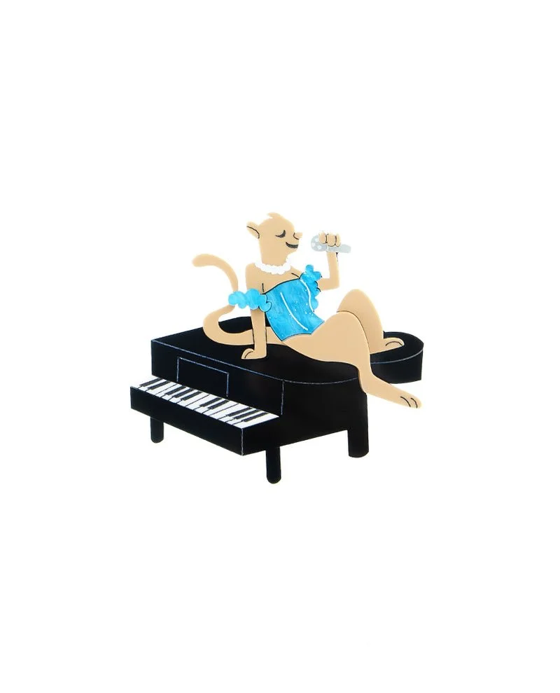 Danilova, La Vidriola, Sultry Singer Lioness and Piano, Acrylic Brooch 2.jpg