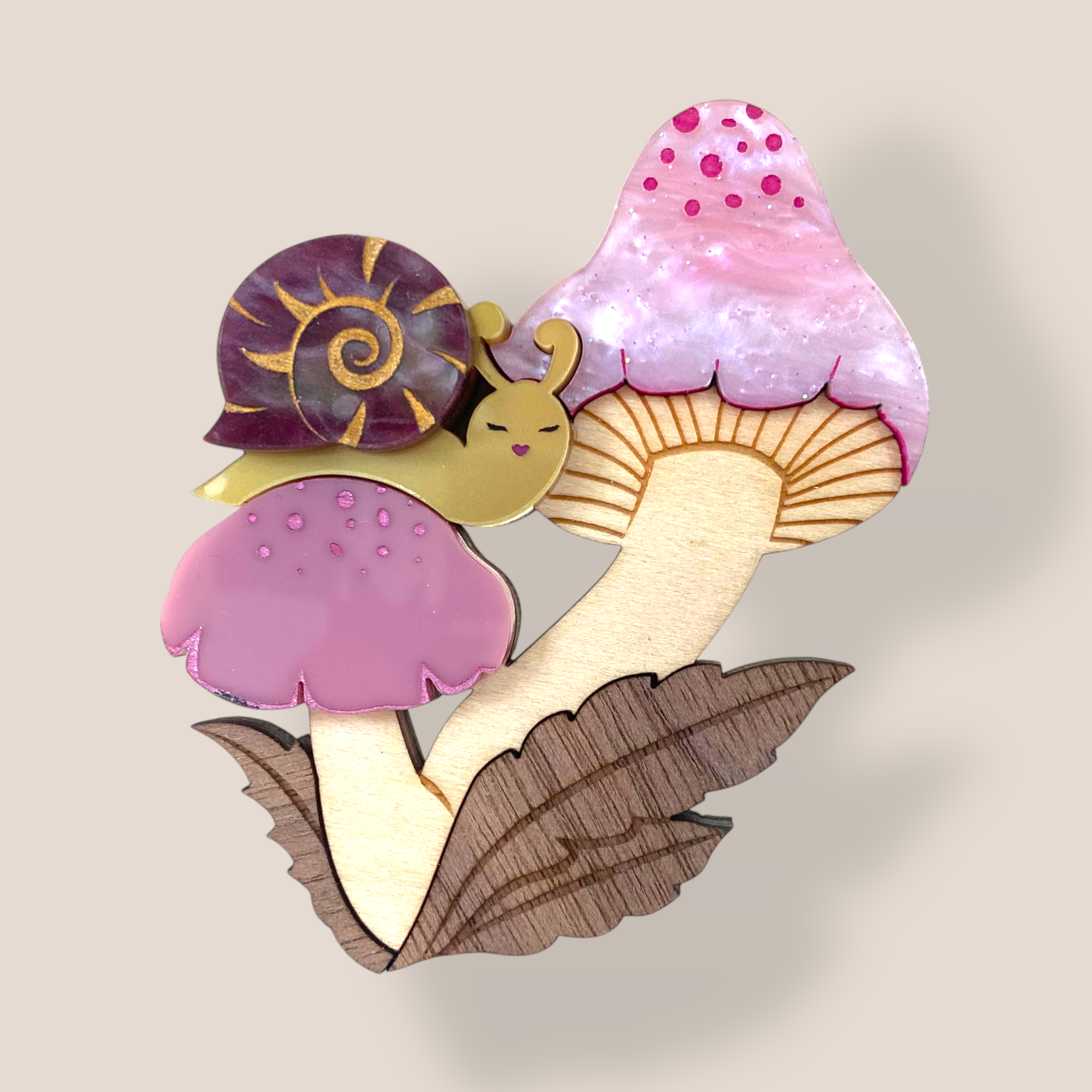 Peppy Chapette, Beatrice Toadstool (2022), Acrylic Brooch