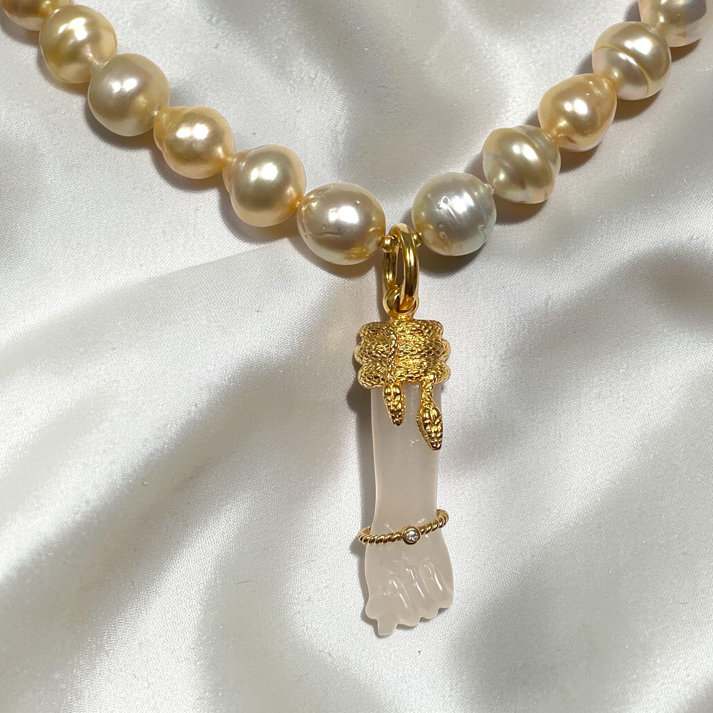 By Danilova, White Pearl, Quartz & Diamond Pendant Necklace2.PNG