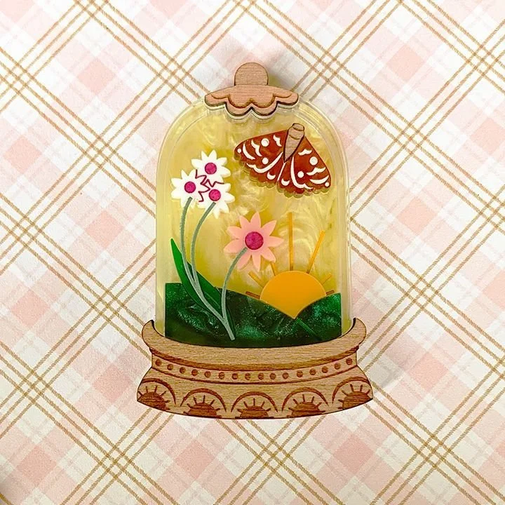 Danilova Jewellery, Peppy Chapette, Wildflower Terrarium (2022) Acrylic Brooch1.jpg