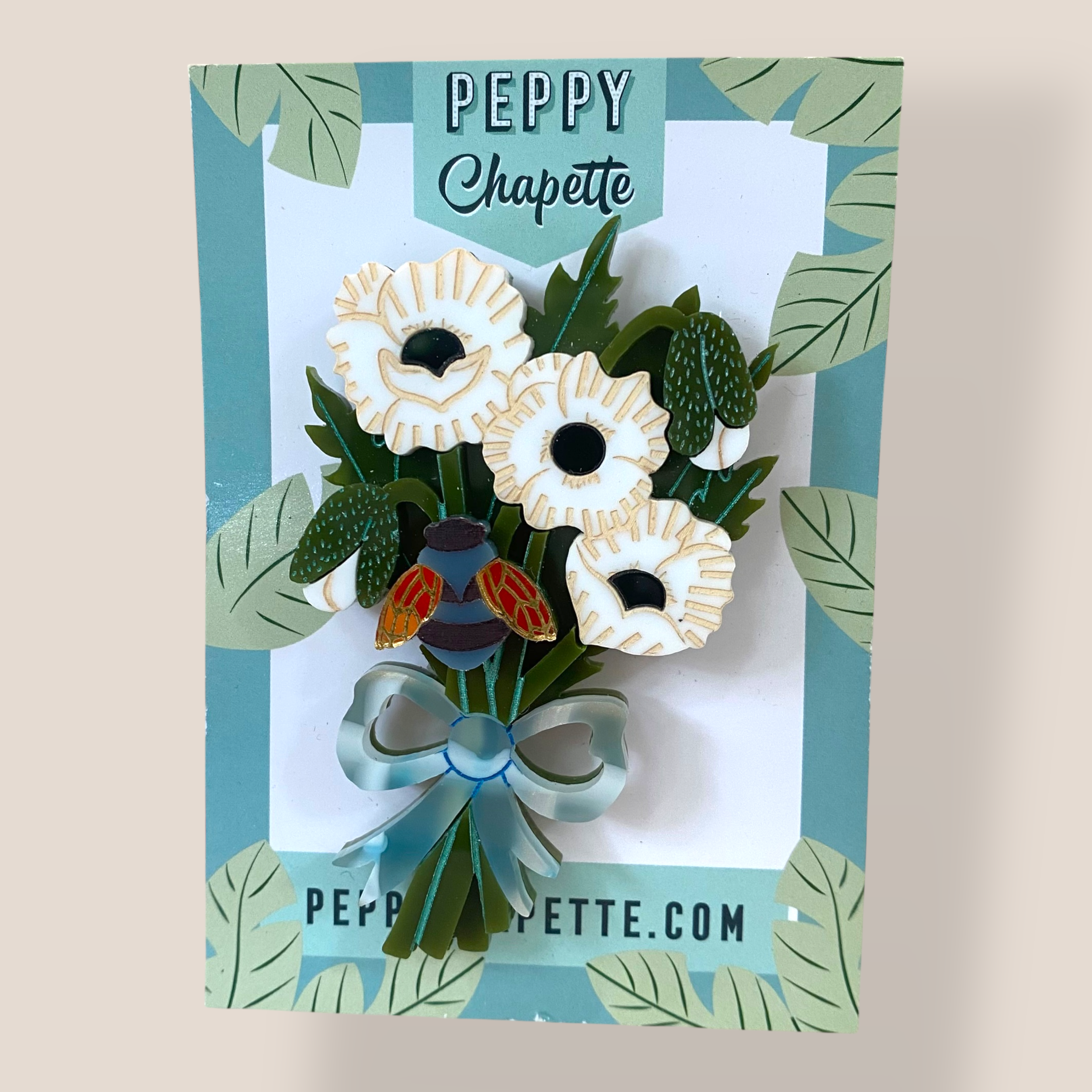 Danilova Jewellery, Peppy Chapette, Poppy Bouquet (2022) Acrylic Brooch2.png
