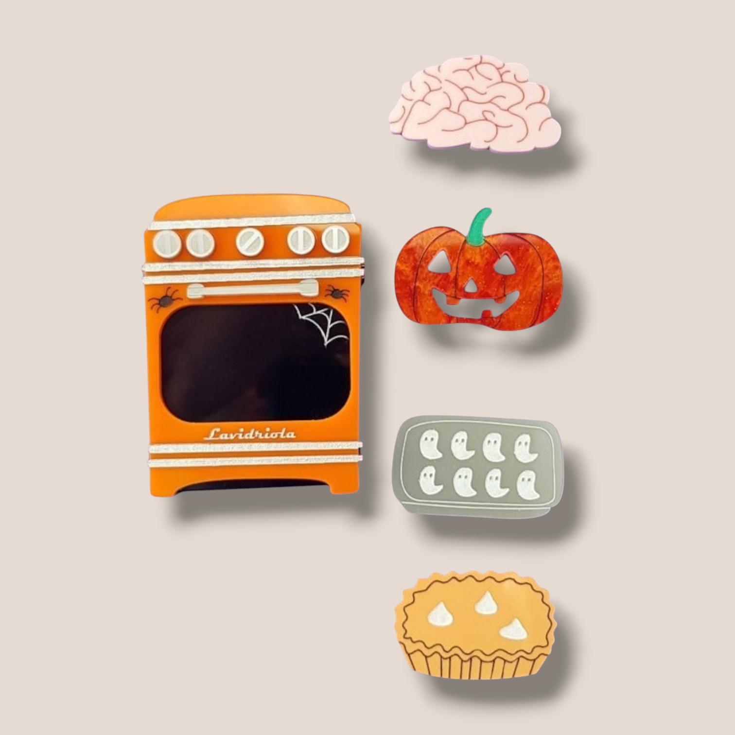 La Vidriola, Oven, Upside Down Edition, Interactive Acrylic Brooch