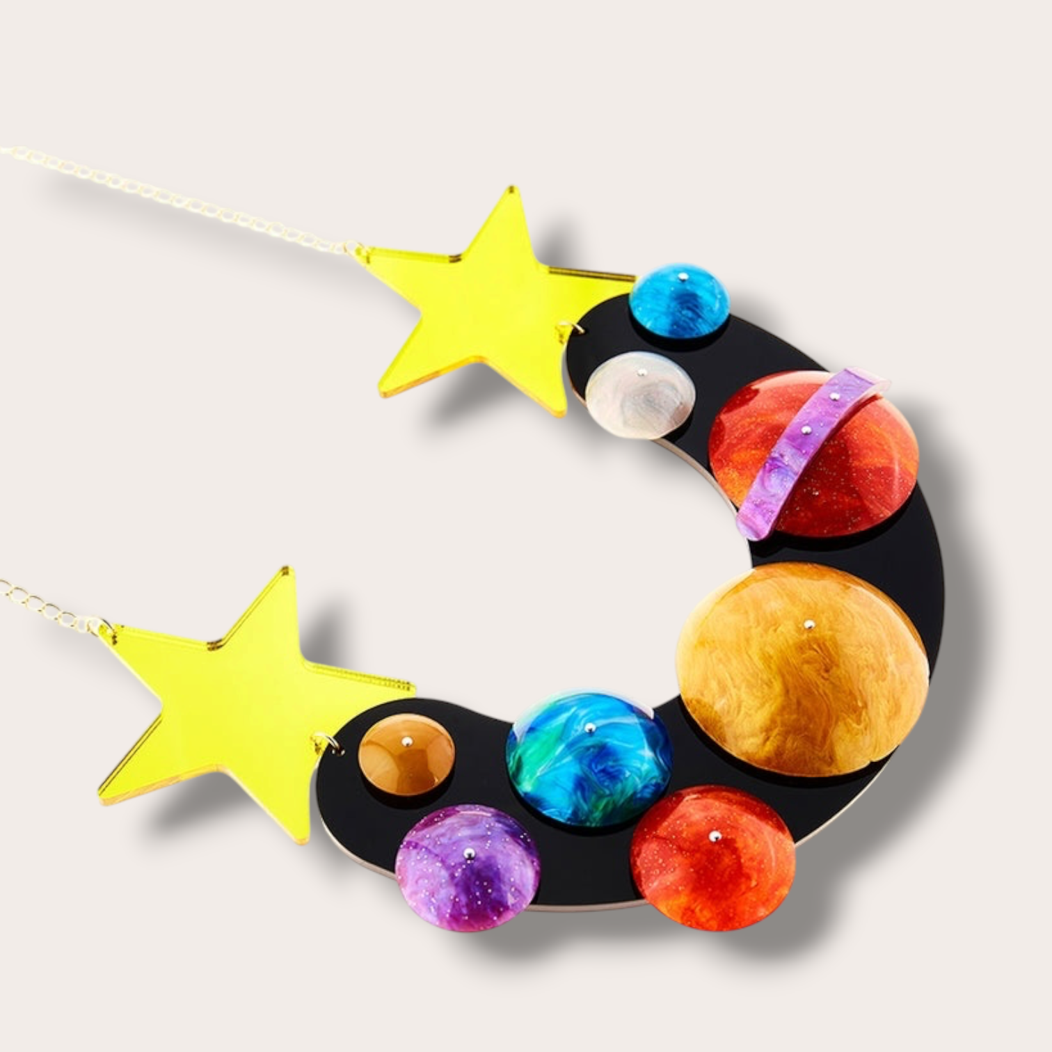 Danilova, La Vidriola, Playing with the Planets and Stars, Statement Acrylic Necklace3.PNG