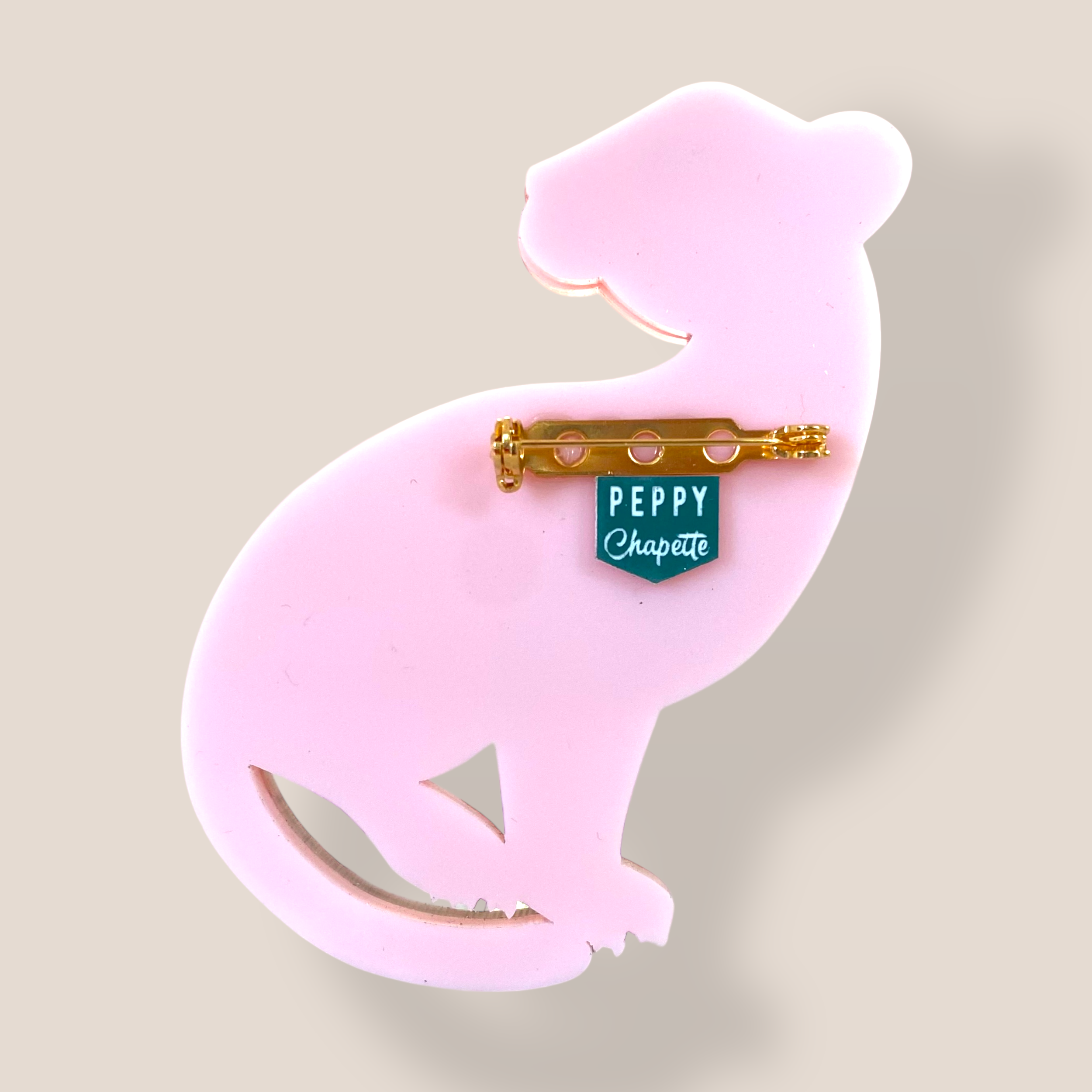 Danilova Jewellery, Peppy Chapette, Jeanie Jaguar (2022) Acrylic Brooch4.png