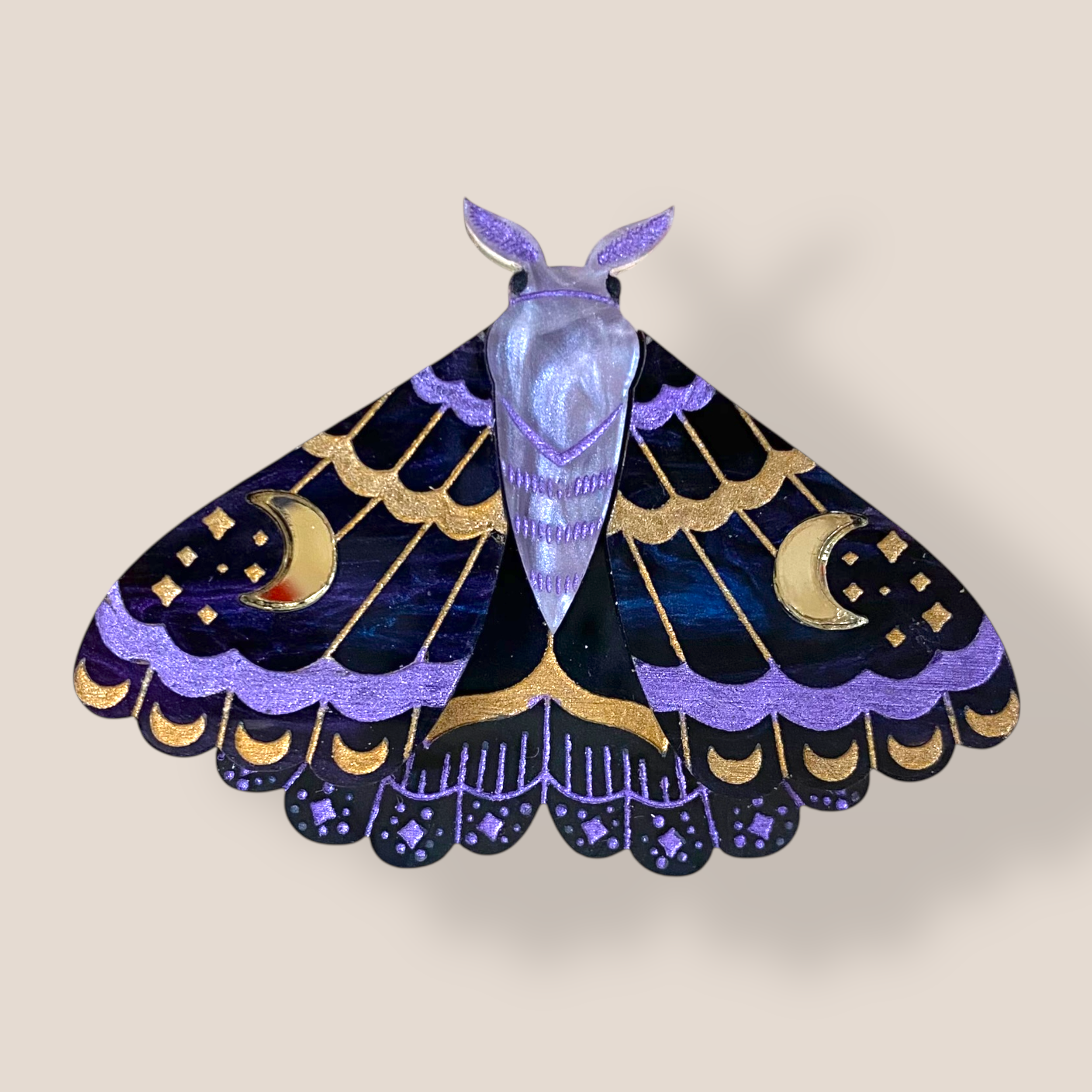 Peppy Chapette, Celestial Witch Moth Mini (2022), Acrylic Brooch