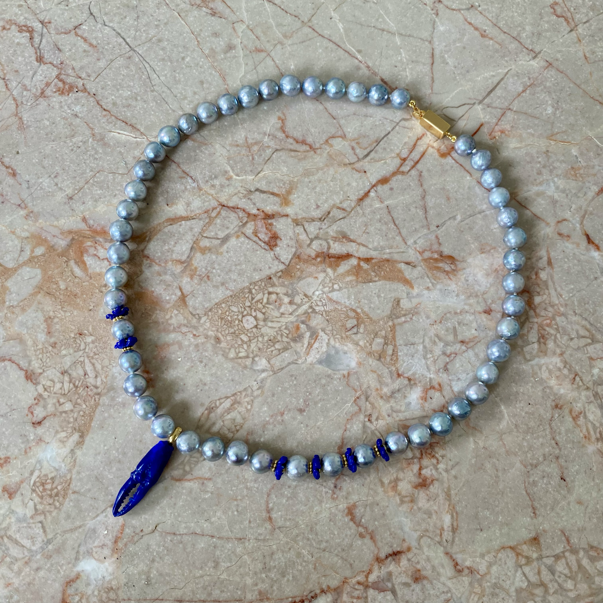 By Danilova, Blue Akoya Pearl & Lazurite Pendant, Necklace8.png