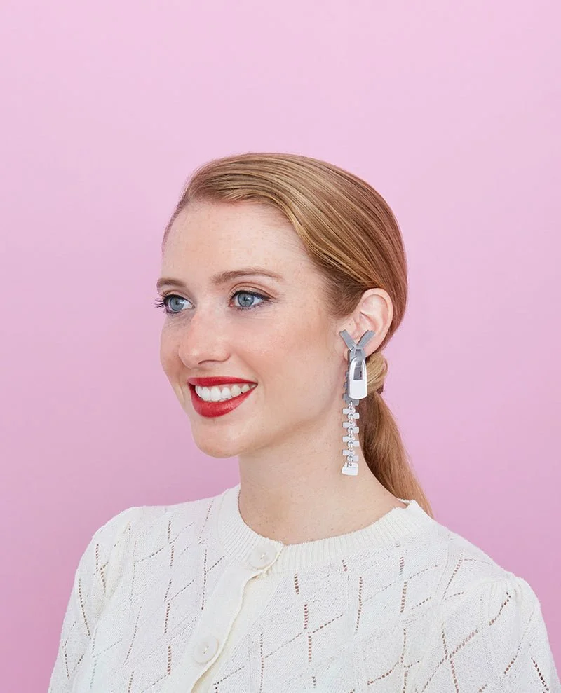 Danilova, La Vidriola, Zip It!, Acrylic Earrings2.jpg