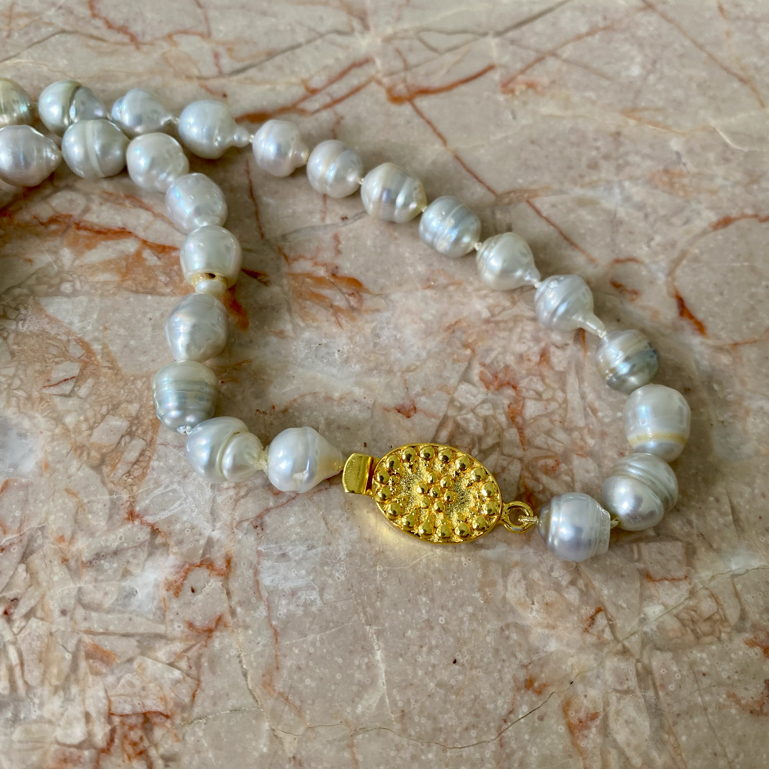 By Danilova, Silver Baroque Pearl, Mother-of-Pearl & Pink Ruby Pendant, Necklace7.png