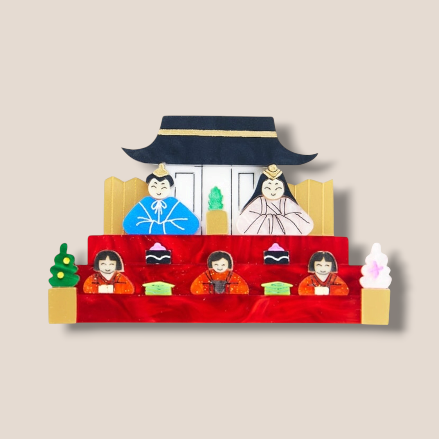 La Vidriola, My Hina Doll Collection, Acrylic Brooch