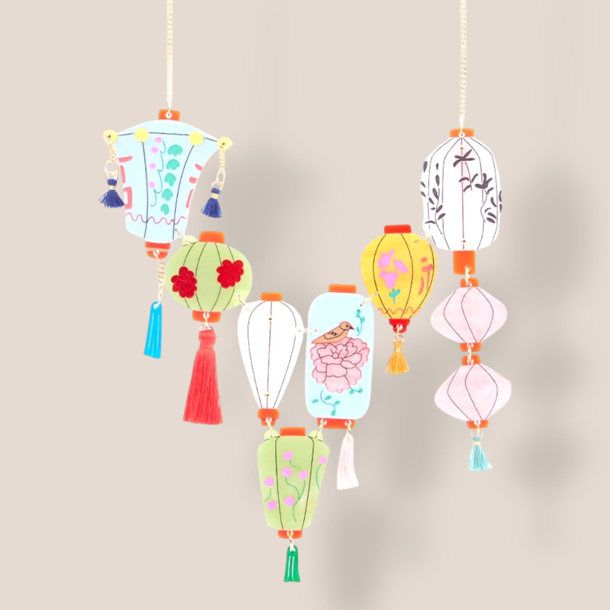 La Vidriola, Festive Lanterns, Statement Necklace