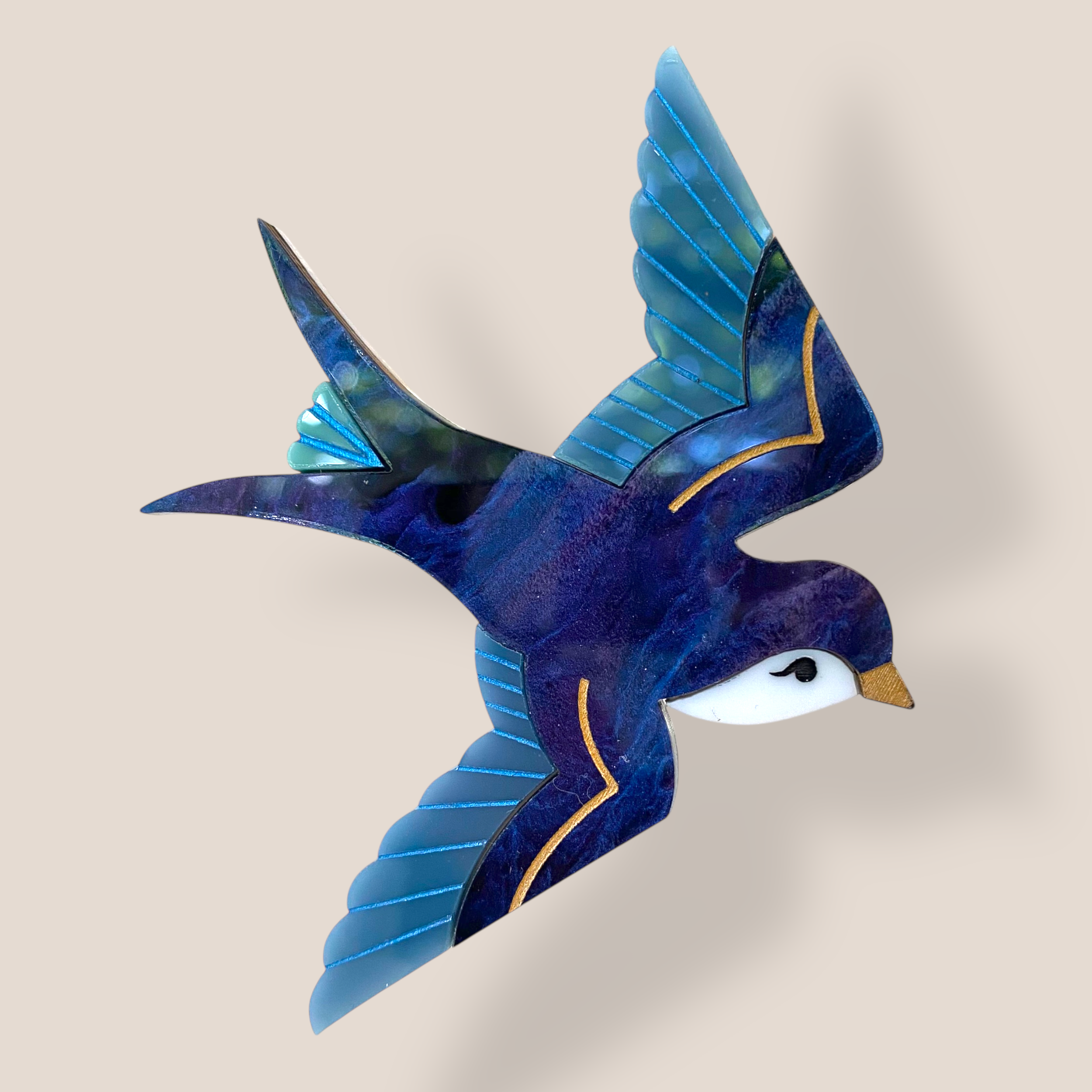 Peppy Chapette, Swooning Cindy Swallow (2023), Acrylic Brooch