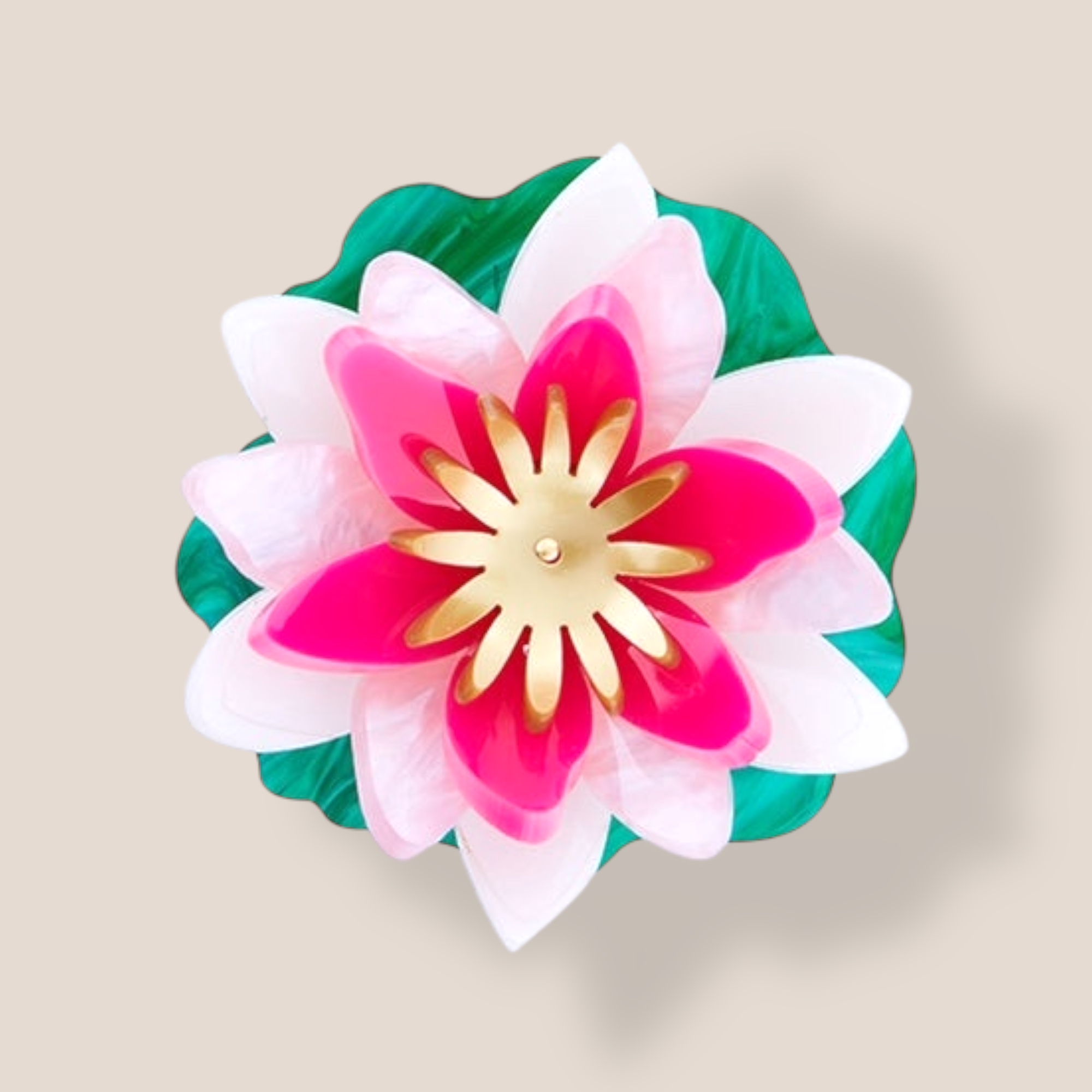 La Vidriola, Beautiful Lily Pad Flower, Acrylic Brooch
