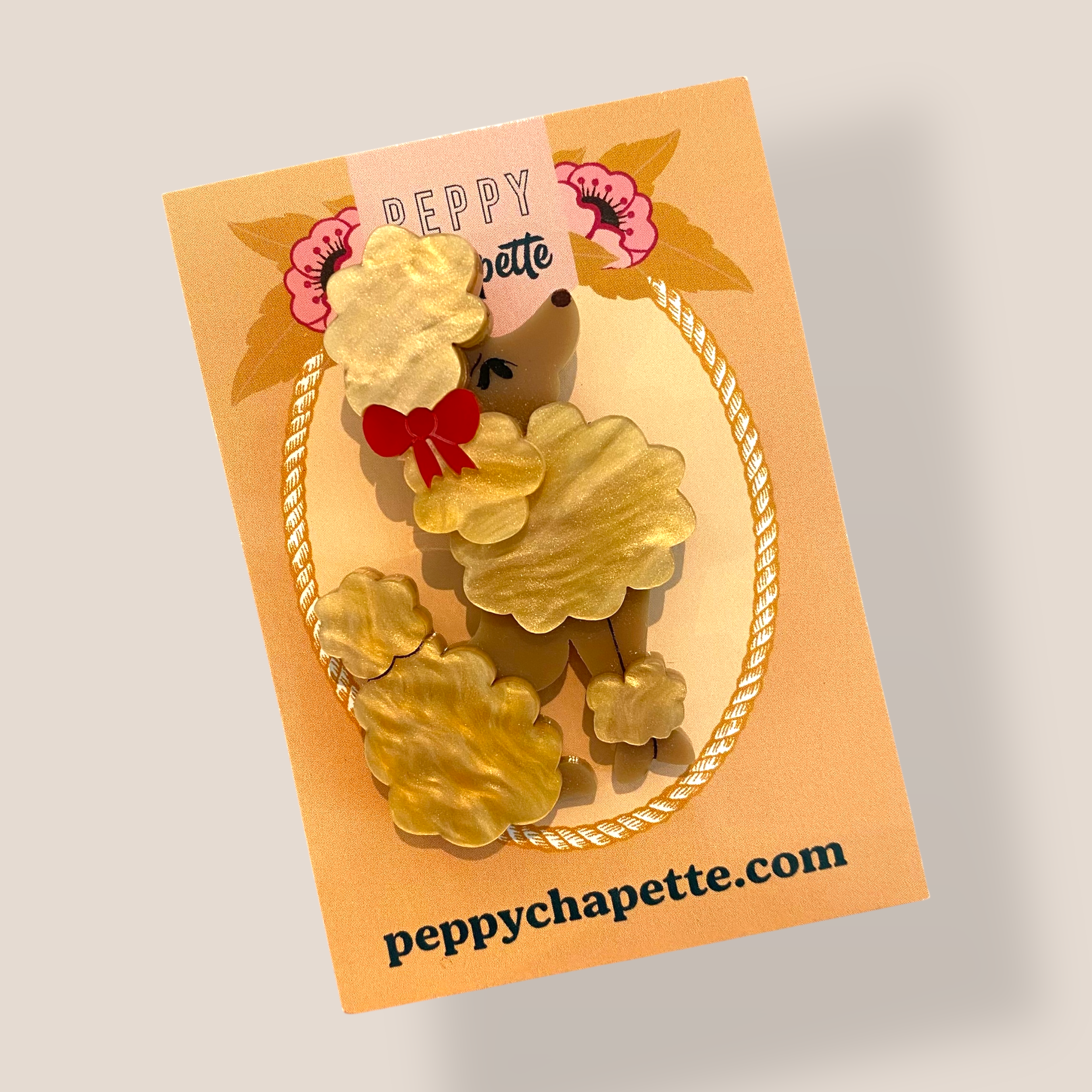 Danilova Jewellery, Peppy Chapette, Poodle Antoinette Brooch (2020) Acrylic Brooch5.png