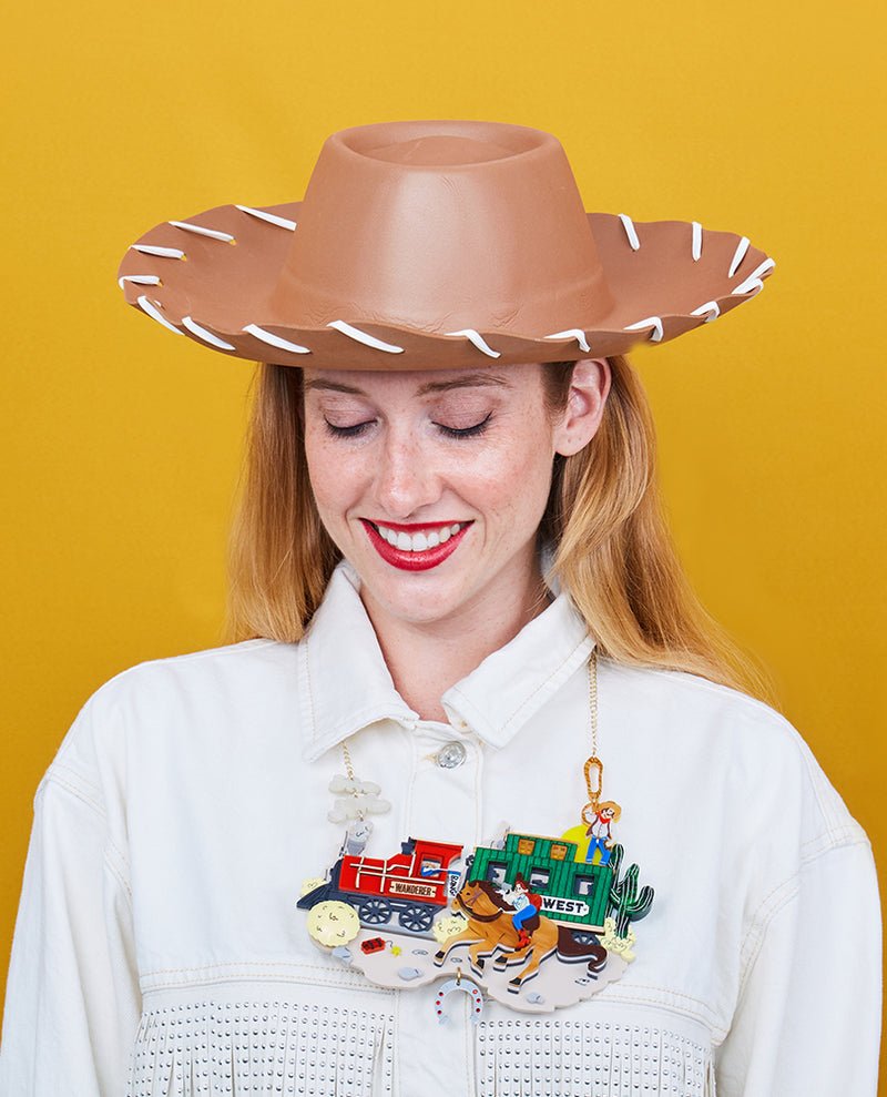 Danilova, La Vidriola, Howdy, Cowgirl to the Rescue!, Acrylic Statement Necklace2.jpg