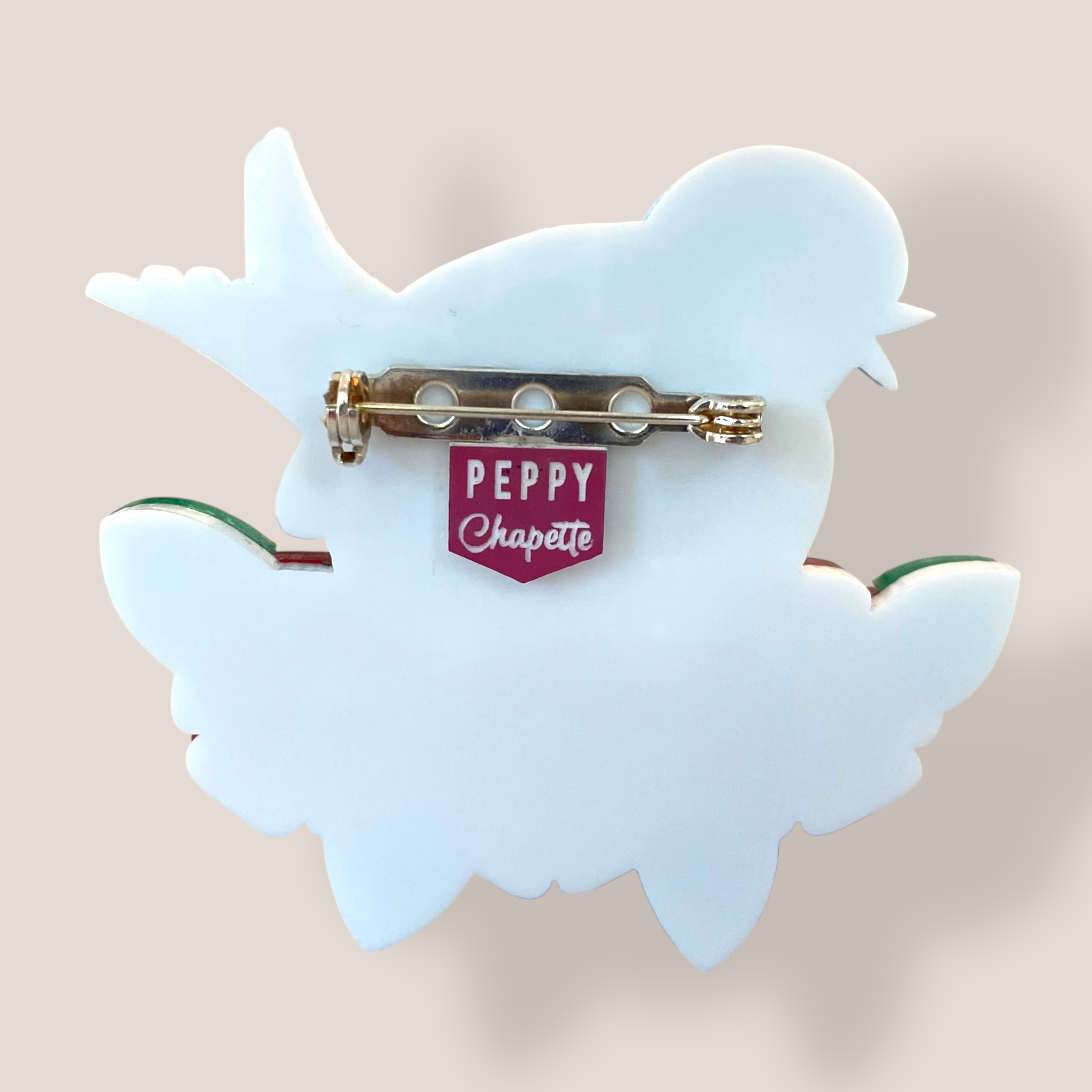 Danilova Jewellery, Peppy Chapette, Blooming Barbara Bluebird (2017) Acrylic Brooch2.png