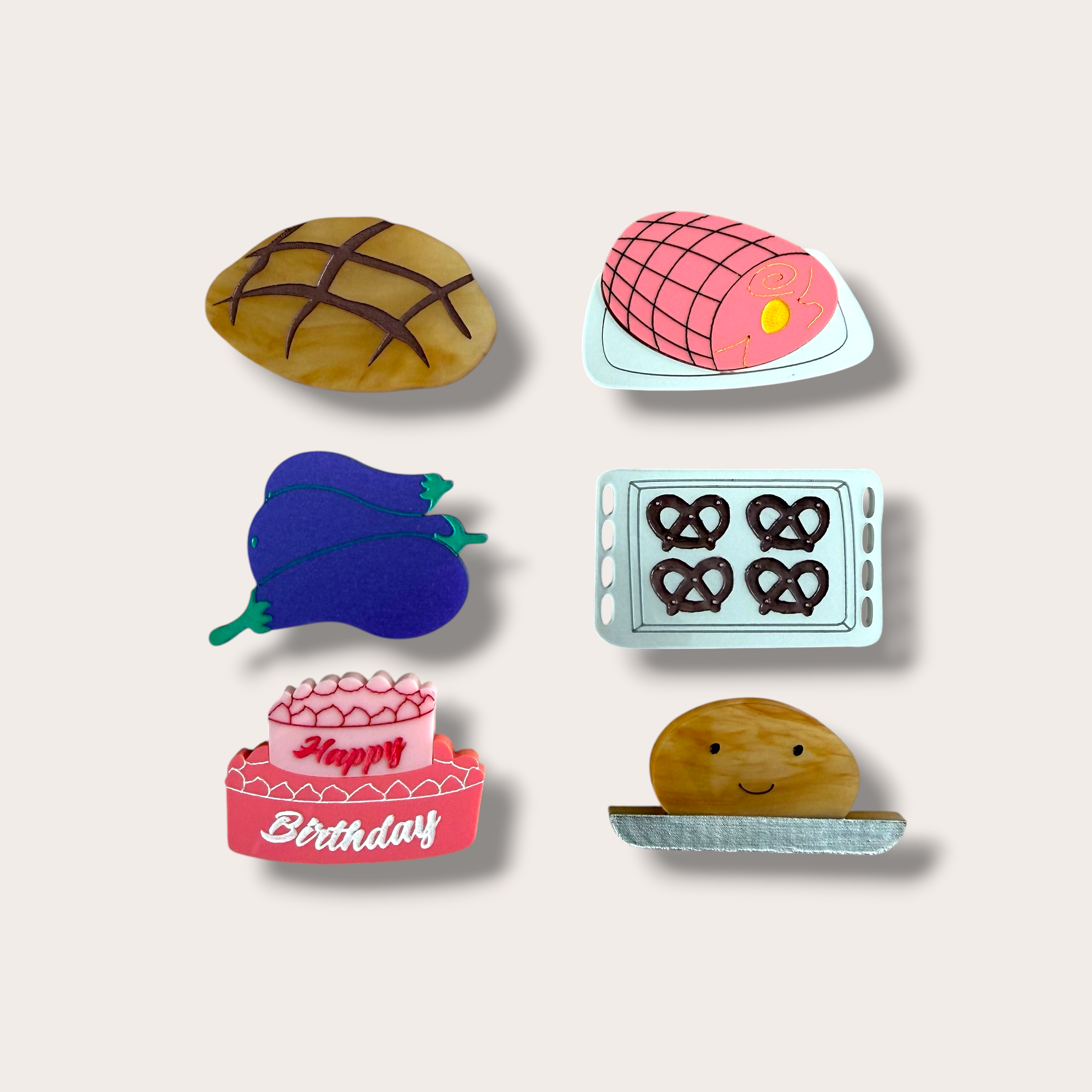 La Vidriola, Pack of 6, Recipe Inserts for Interactive Oven Acrylic Brooch