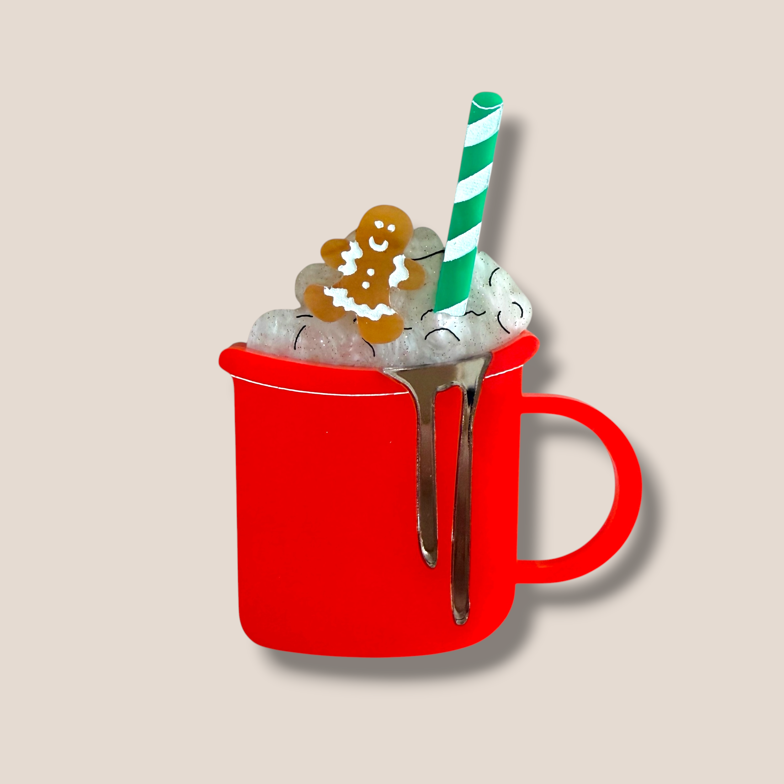 La Vidriola, Hot Cocoa, Please!, Acrylic Brooch/Pin