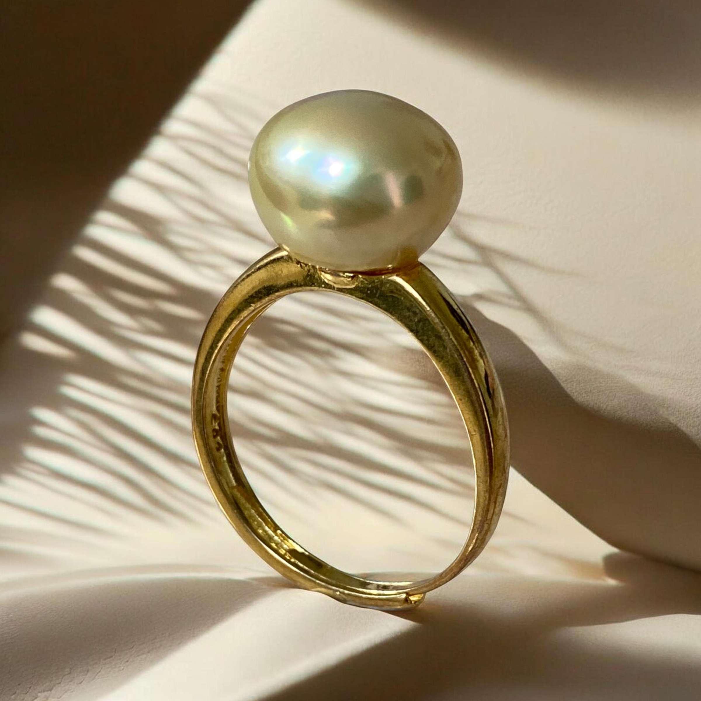 South Sea, Gold Pearl Ring in Gilded Silver Setting6.PNG