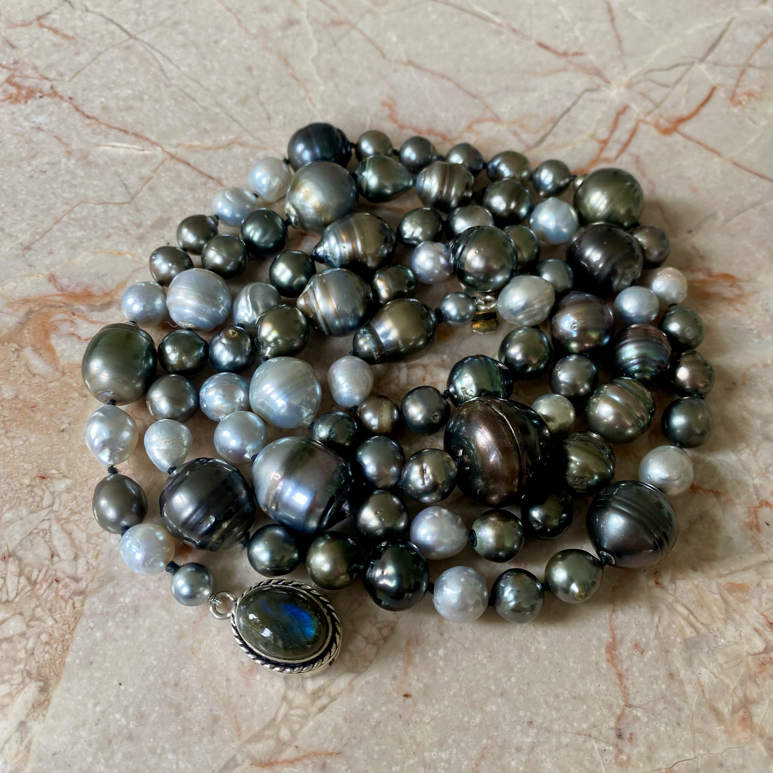 By Danilova, Multi Peacock Pearl, Rope Length Necklace28.png