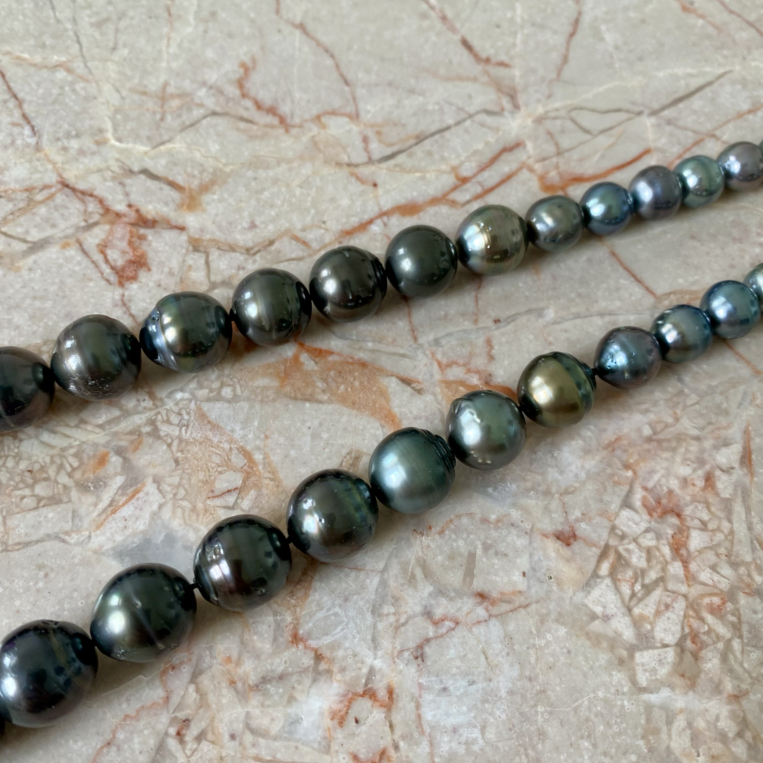 By Danilova, Dark Peacock Pearl & Antique Agate Pendant Necklace5.png