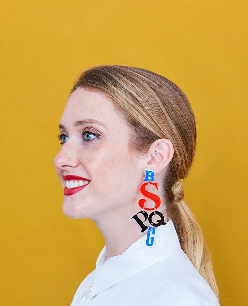 Danilova, La Vidriola, Abstract Typography, Acrylic Earrings2.jpg