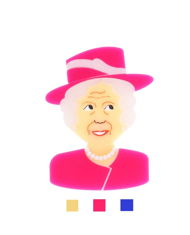 Danilova, La Vidriola, Colourful Queen, Acrylic Brooch in Fucsia0.jpg