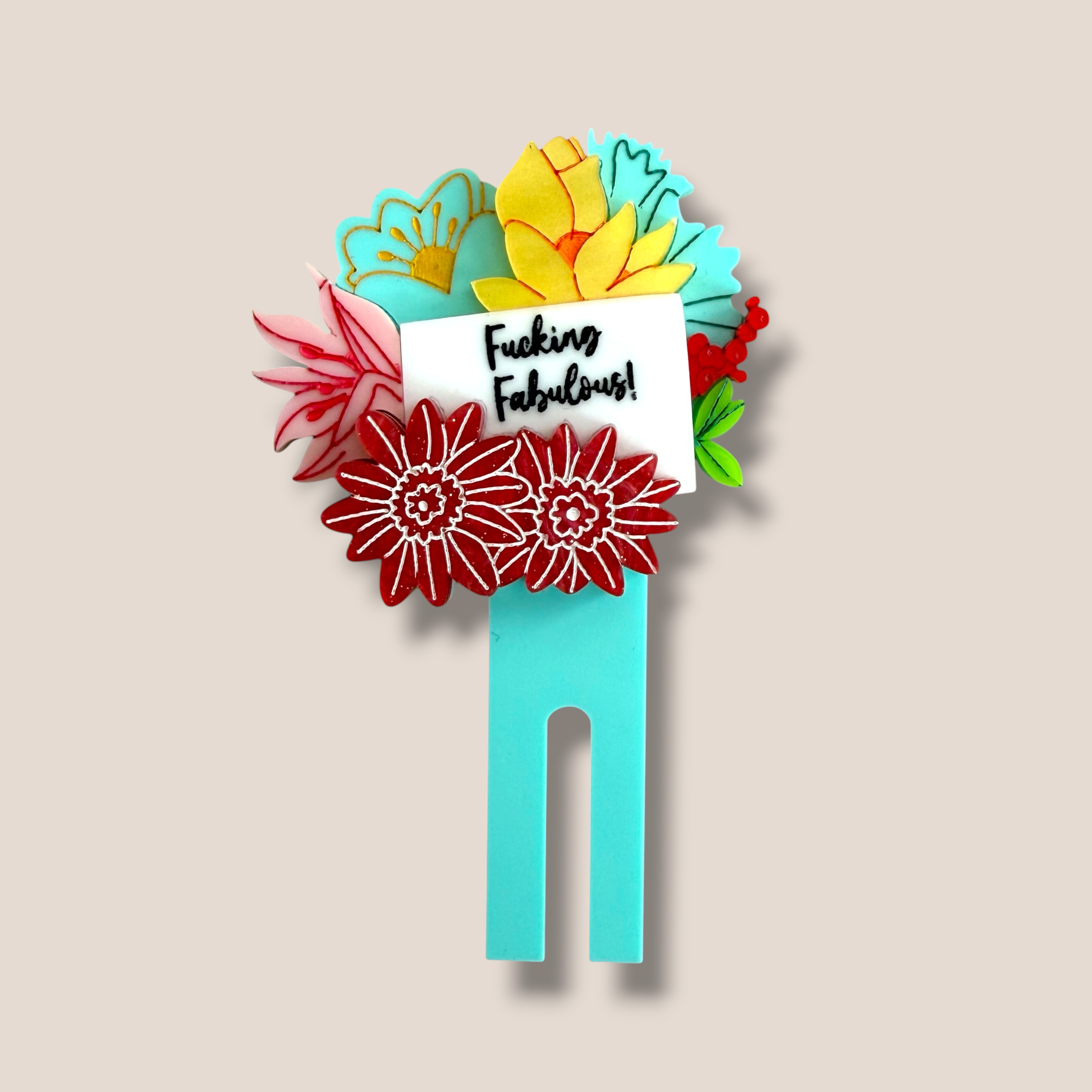 La Vidriola, Custom Insert for Flower Vase Interactive Acrylic Brooch