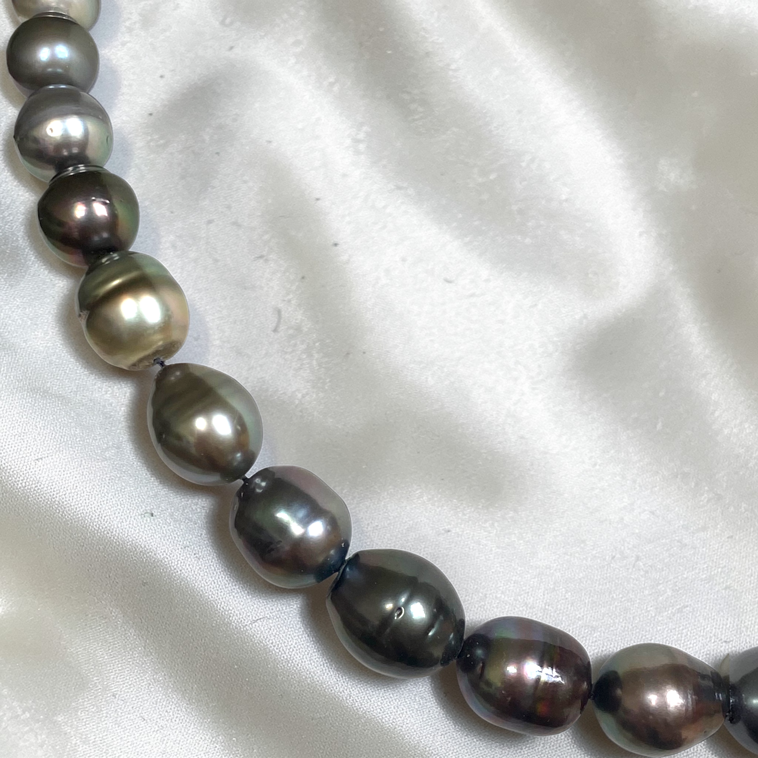 By Danilova, Dark Peacock Pearl and Gemstone Clasp Necklace1.PNG