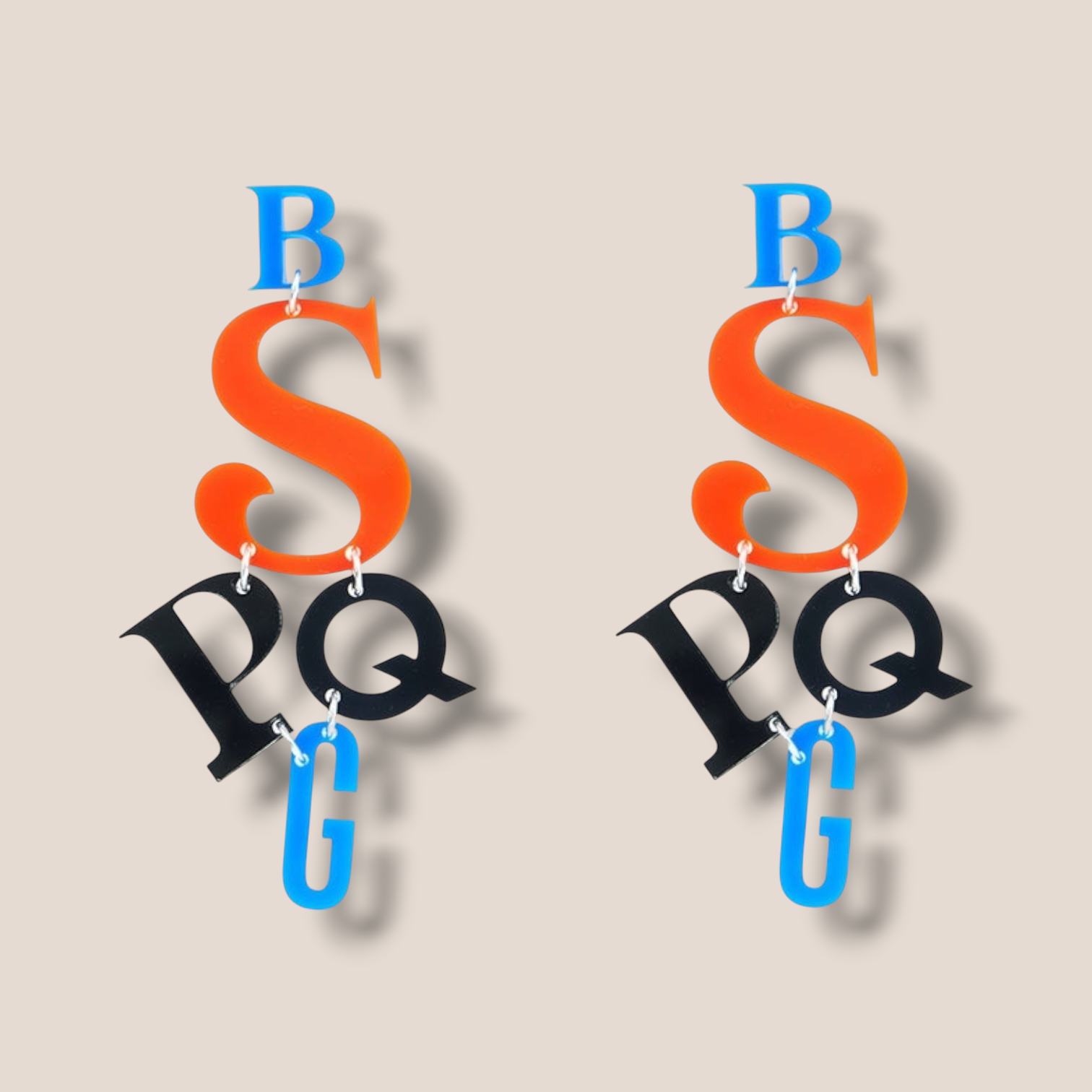 La Vidriola, Abstract Typography, Acrylic Earrings