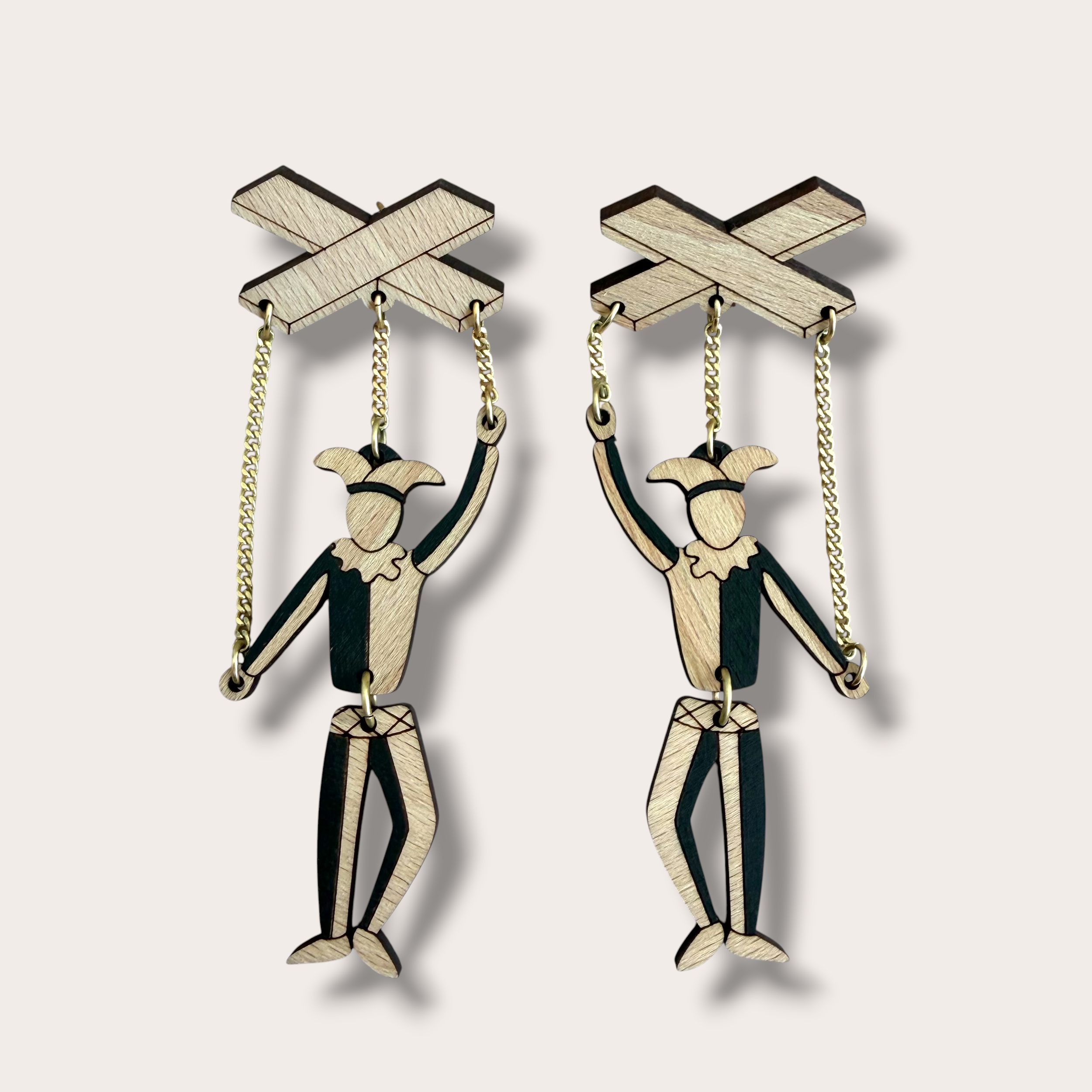 Danilova, La Vidriola, Puppet Master, Wooden Earrings0.PNG