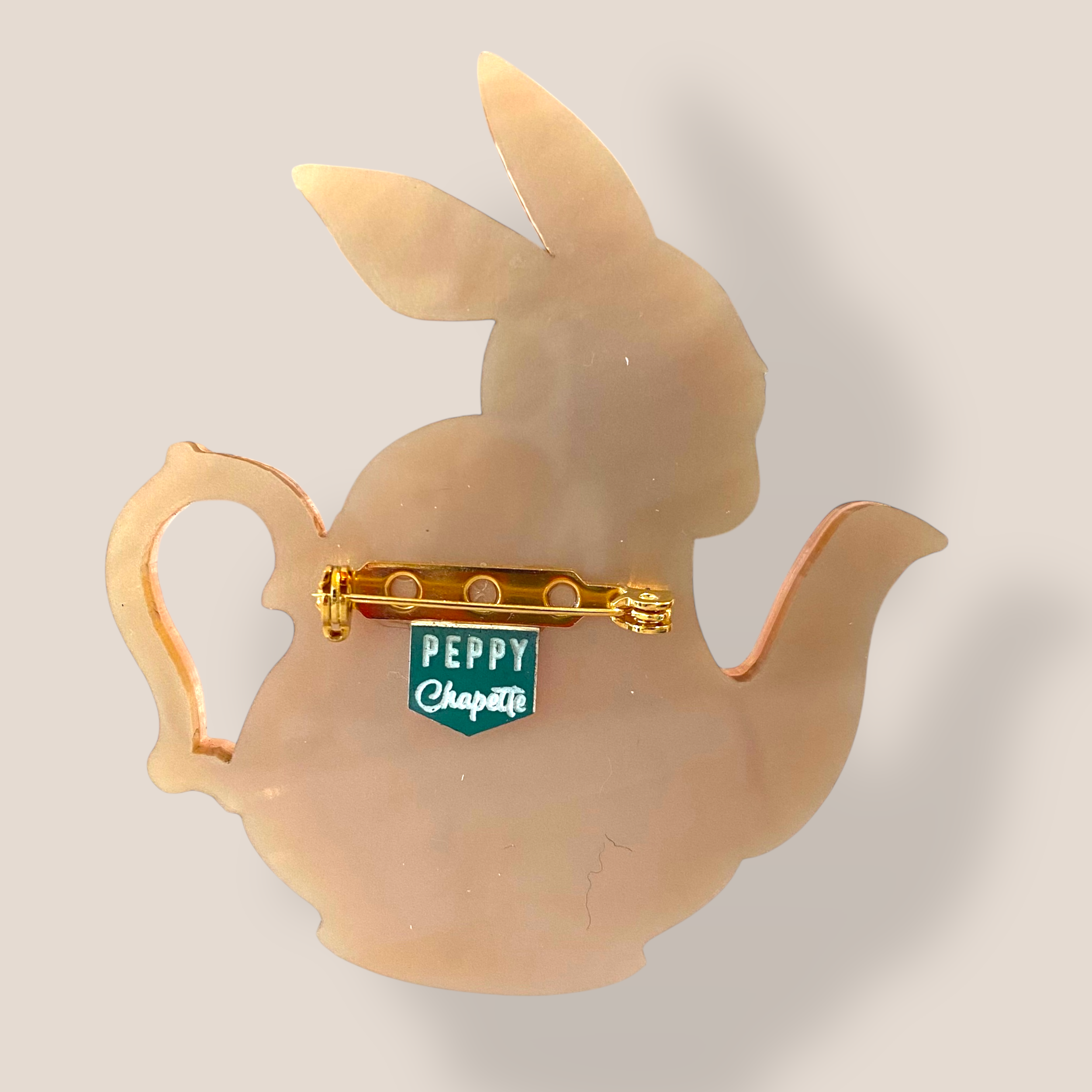 Danilova Jewellery, Peppy Chapette, Bunny Pot Poppy (2021) Acrylic Brooch3.png