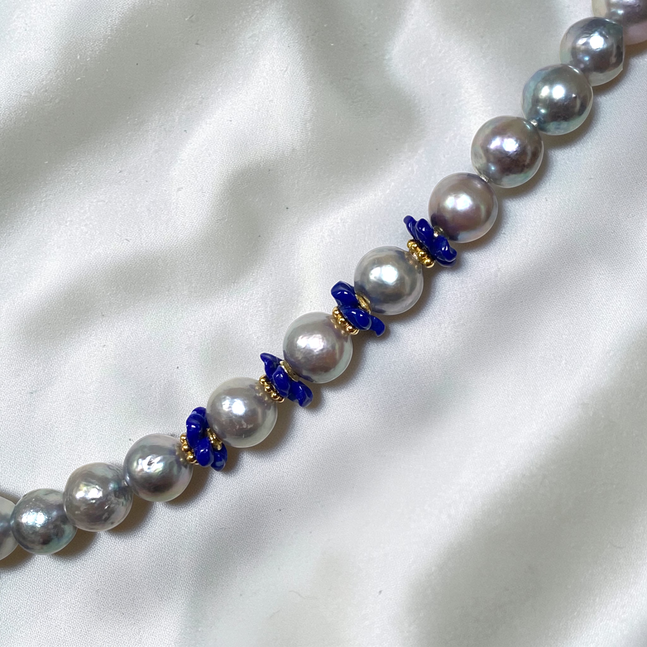 By Danilova, Blue Akoya Pearl & Lazurite Pendant, Necklace2.PNG