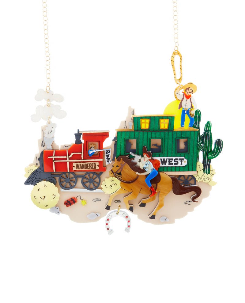 Danilova, La Vidriola, Howdy, Cowgirl to the Rescue!, Acrylic Statement Necklace1.jpg