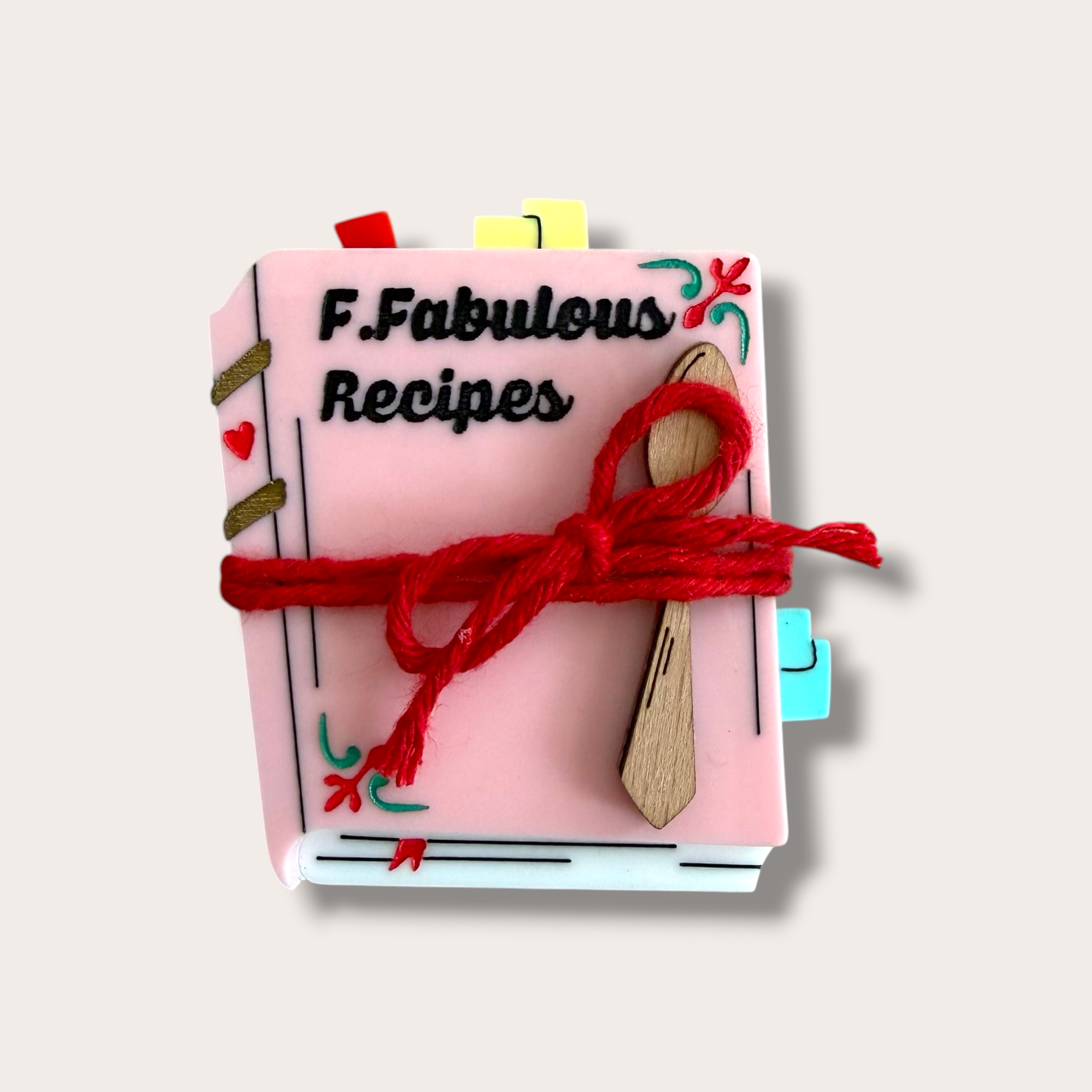 Danilova, La Vidriola, My Very Special Cookbook, Custom, Acrylic Brooch2.PNG