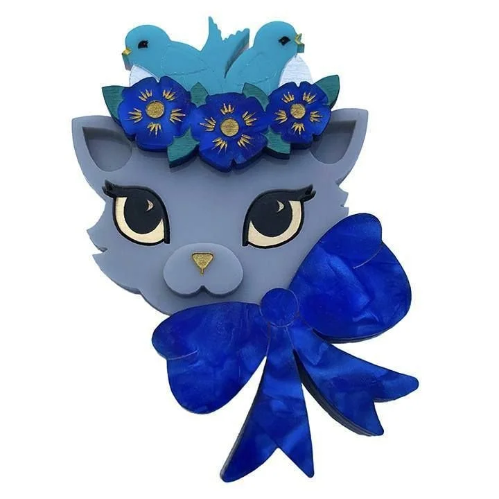 Danilova Jewellery, Peppy Chapette, Fancy Nancy Cat (2018) Acrylic Brooch1.jpg