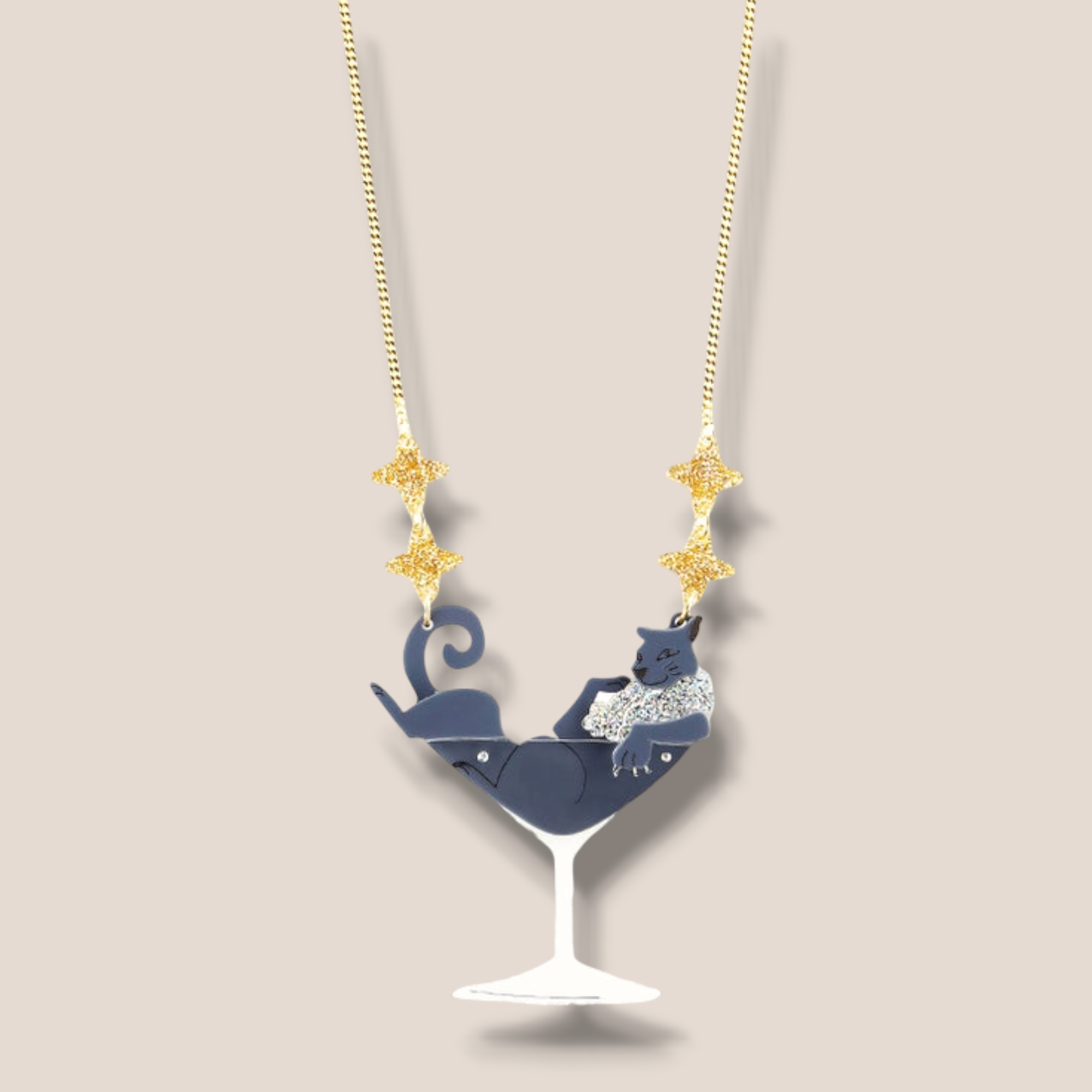 Danilova, La Vidriola, Luxurious Feline Glass, Acrylic Necklace3.png