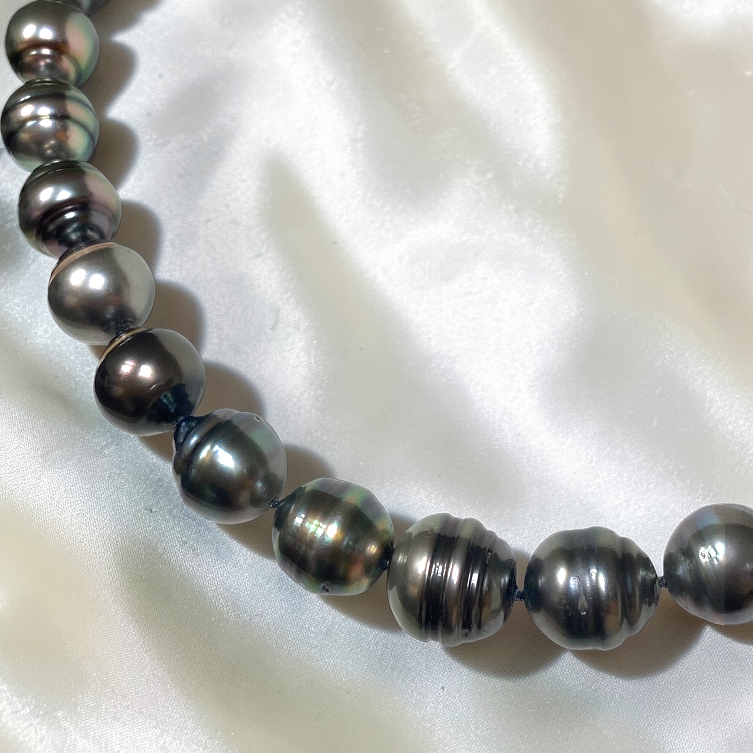 By Danilova, Dark Peacock Pearl and Turquoise Clasp Necklace2.PNG