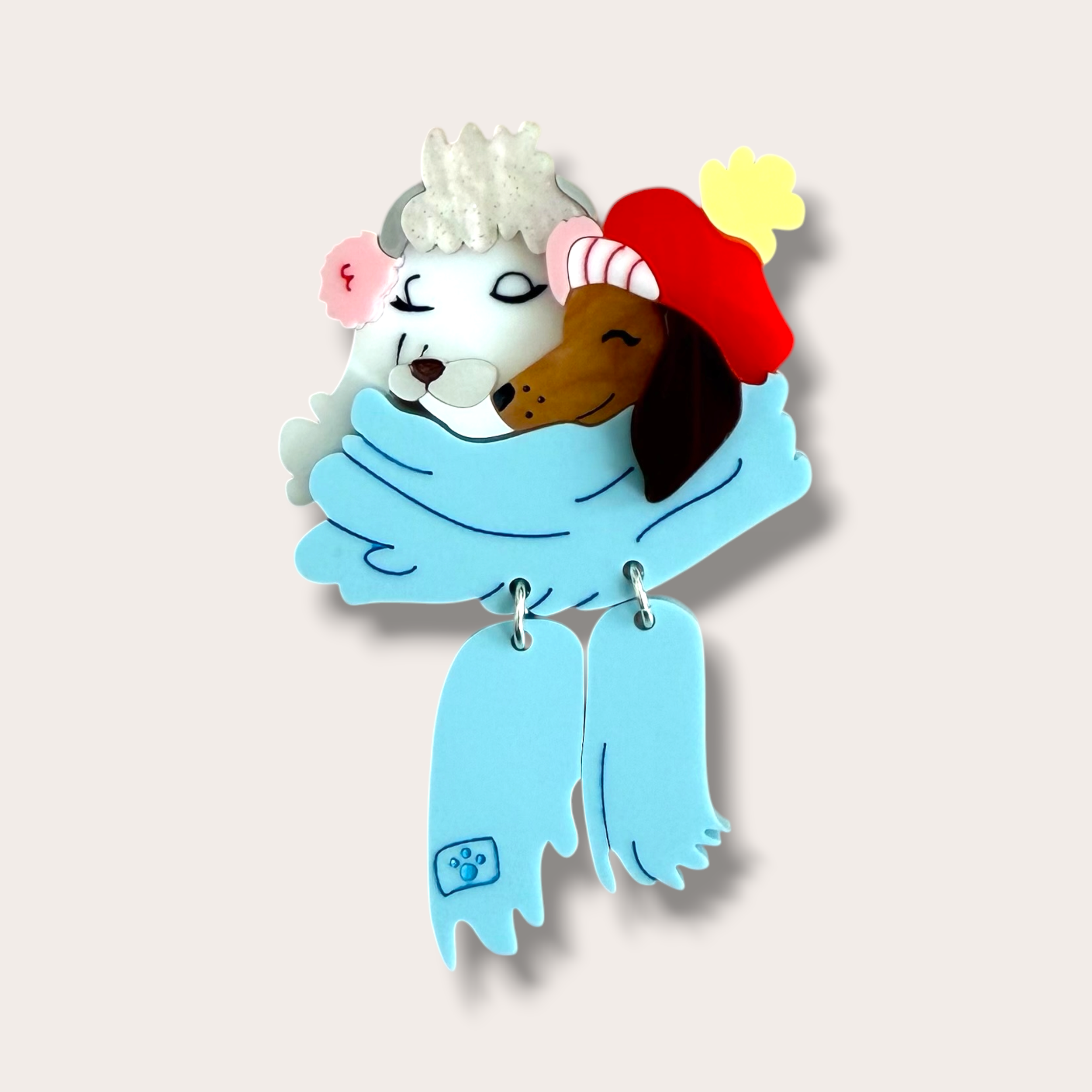 Danilova, La Vidriola, Gotta Keep Warm!, Acrylic Brooch1.PNG