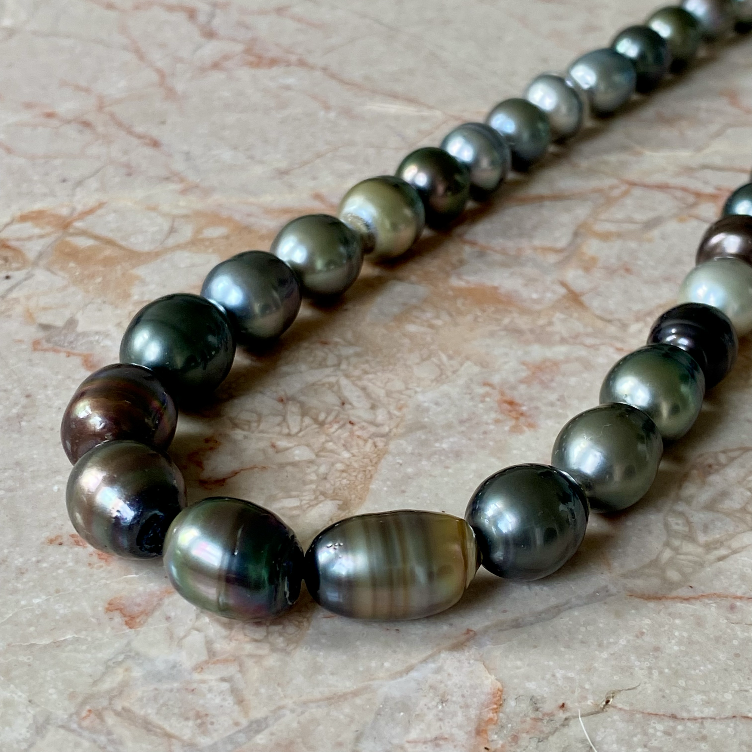 By Danilova, Dark Peacock Pearl and Gemstone Clasp Necklace3.png