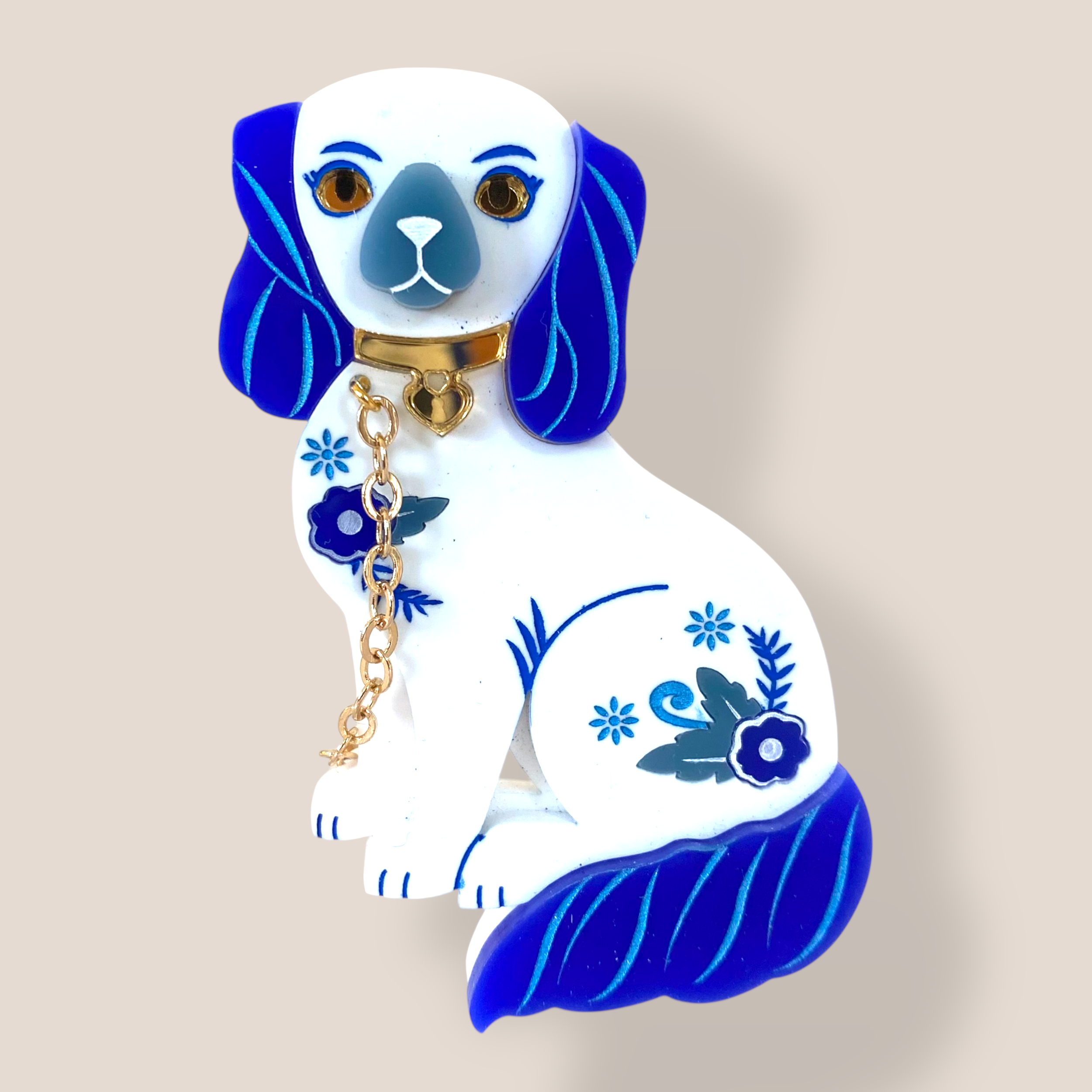 Danilova Jewellery, Peppy Chapette, King Charles Cavalier (2022) Acrylic Brooch3.png