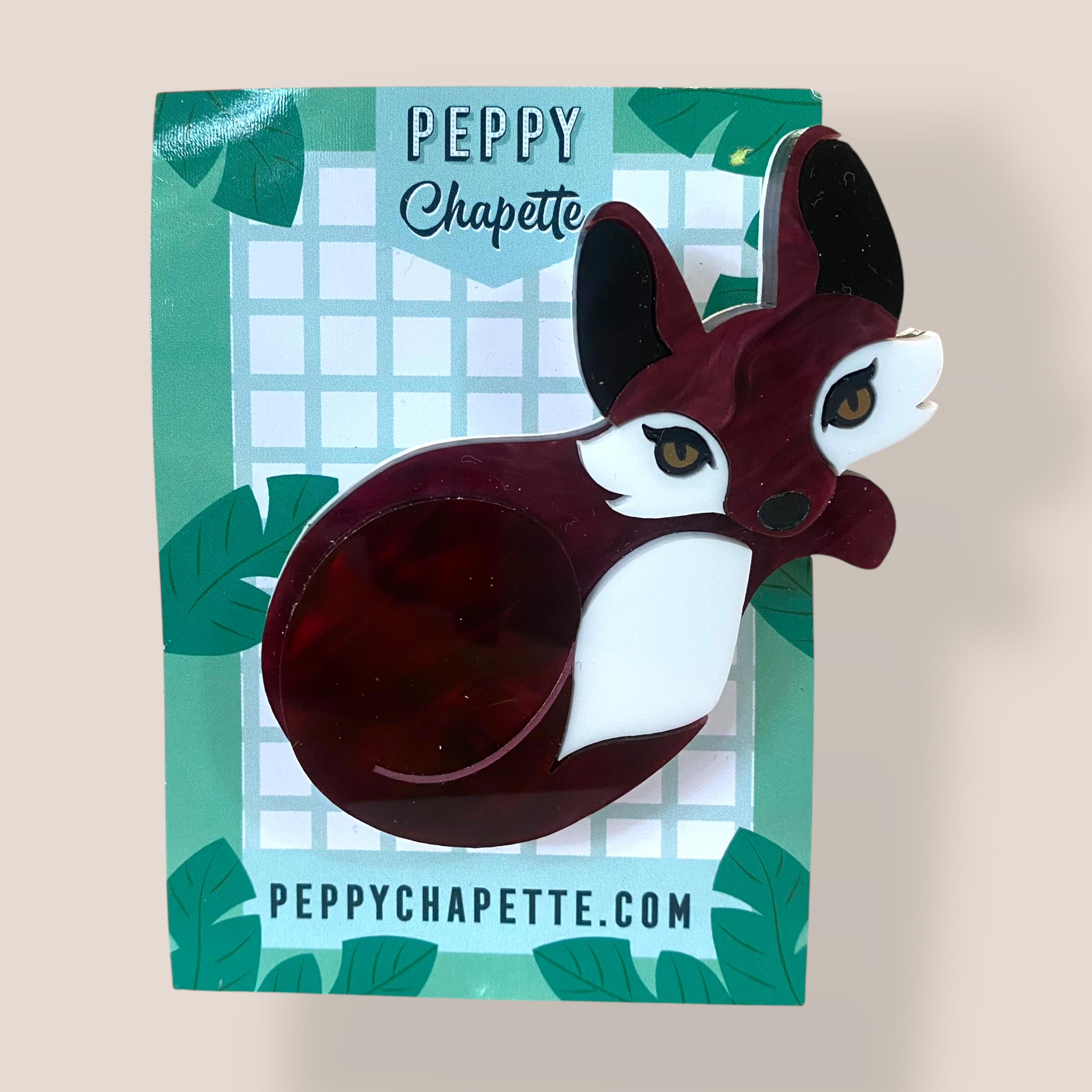 Danilova Jewellery, Peppy Chapette, Queen Fox (2019) Acrylic Brooch2.png