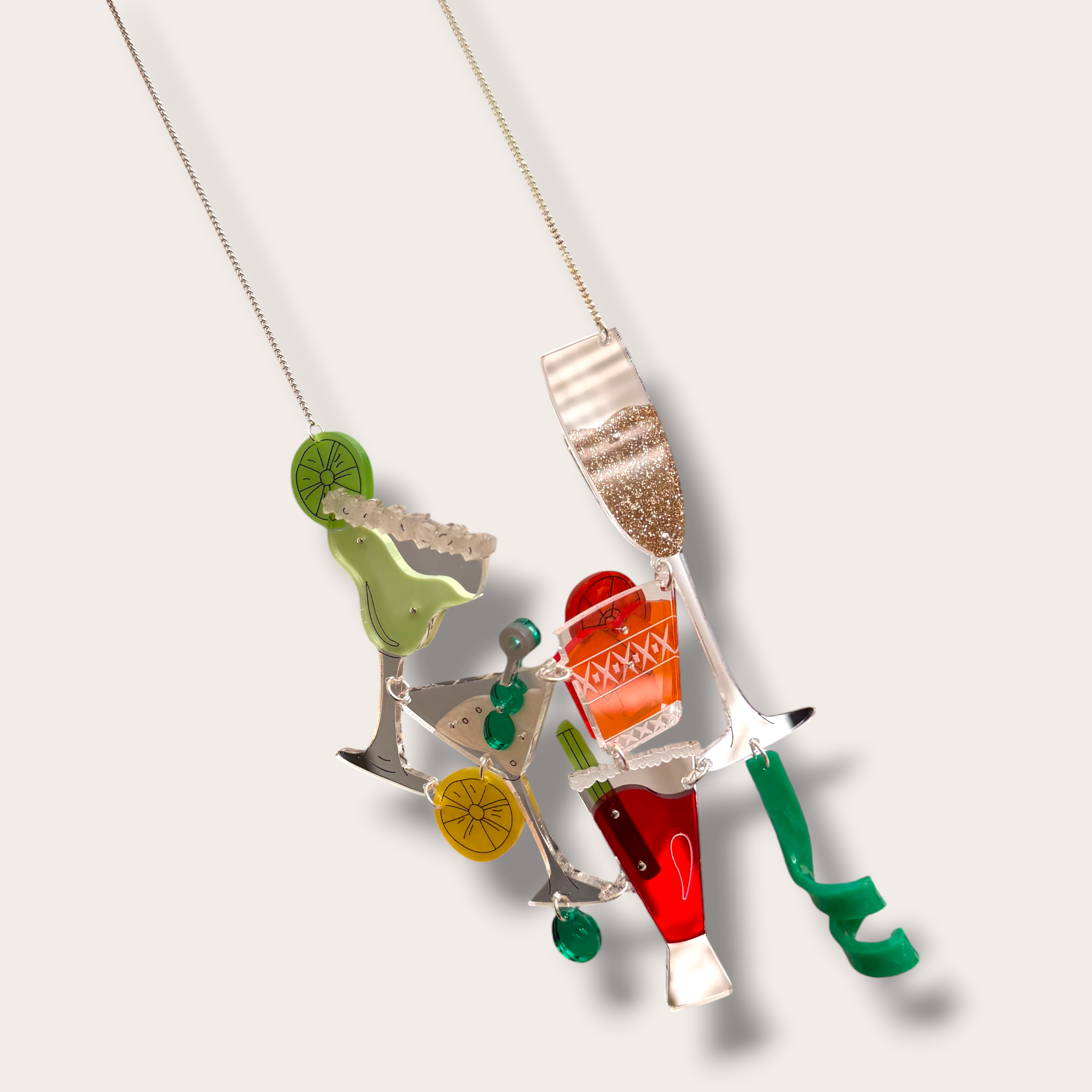 Danilova, La Vidriola, Cheers! Fancy a Cocktail?, Acrylic Necklace5.PNG