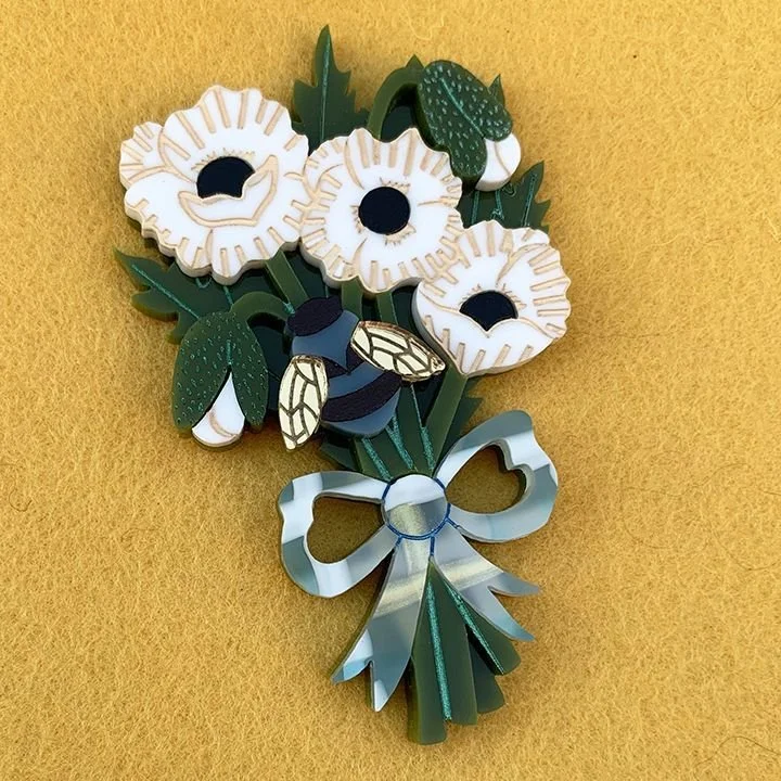 Danilova Jewellery, Peppy Chapette, Poppy Bouquet (2022) Acrylic Brooch1.jpg