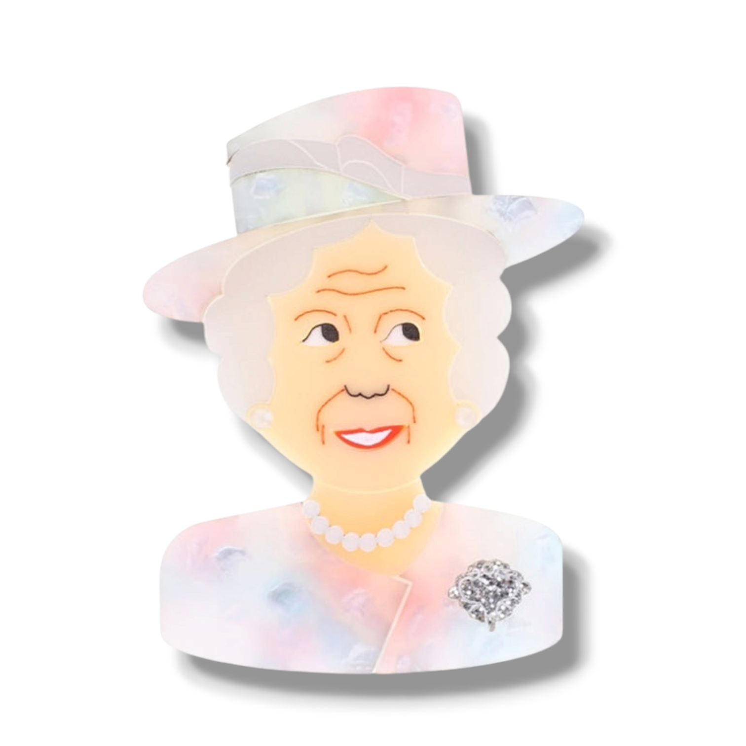 La Vidriola, Premium Edition Queen, Acrylic Brooch in Cherry Blossom Flakes