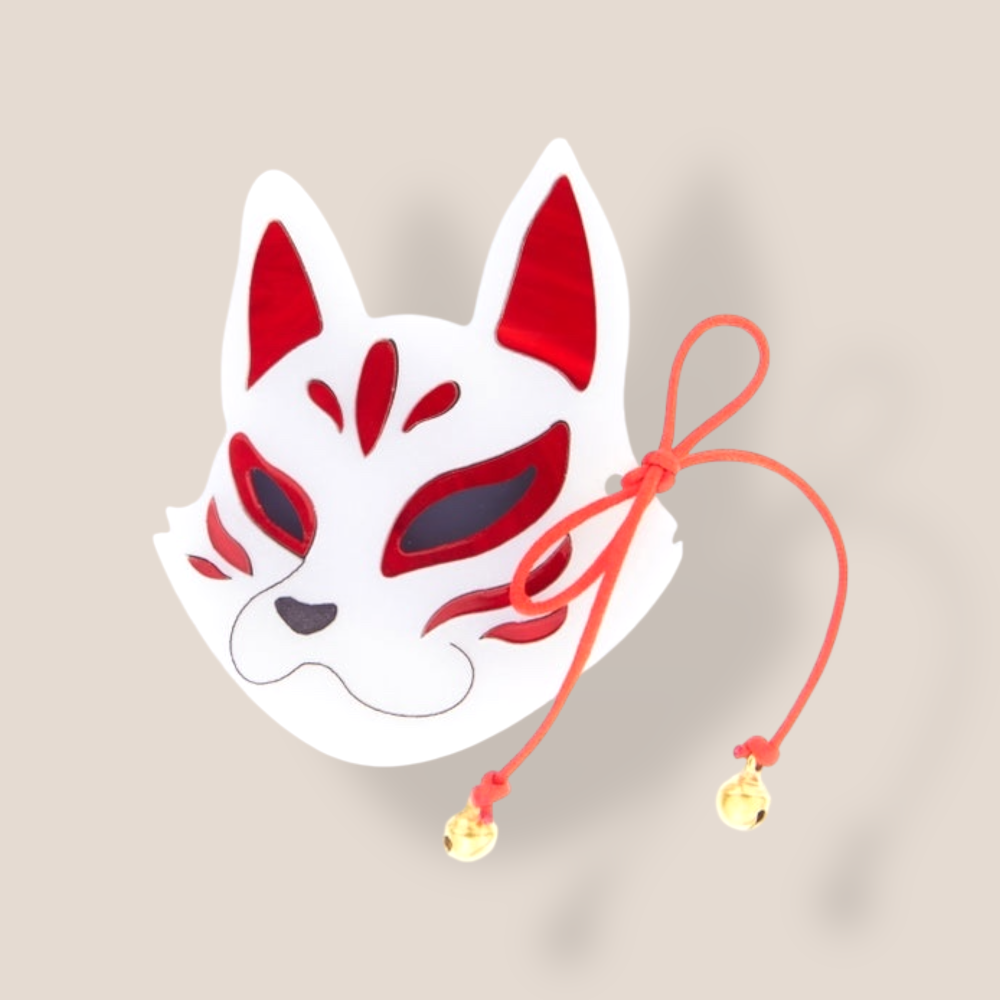 La Vidriola, Kitsune Mask, Acrylic Brooch