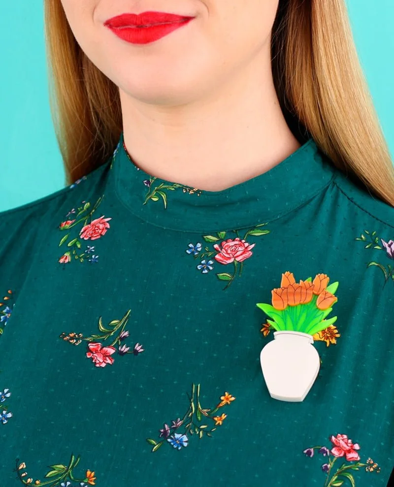 Danilova, La Vidriola, Flower Vase, Interactive, Acrylic Brooch5.jpg